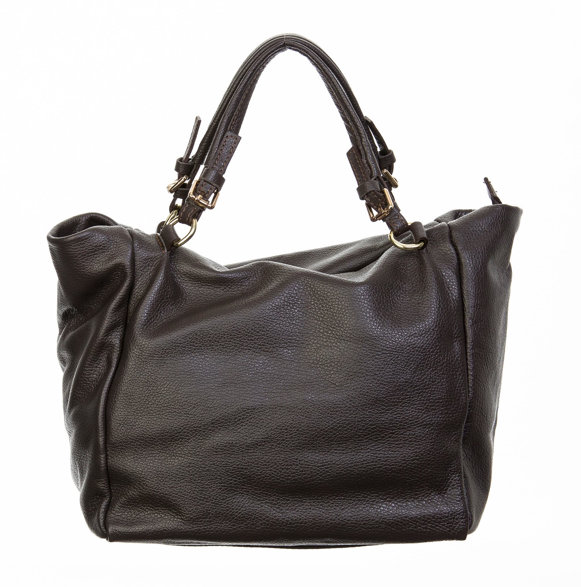 Borsa donna in vera pelle, CHIAROSCURO, mod ELODY colore marrone, Made in Italy.