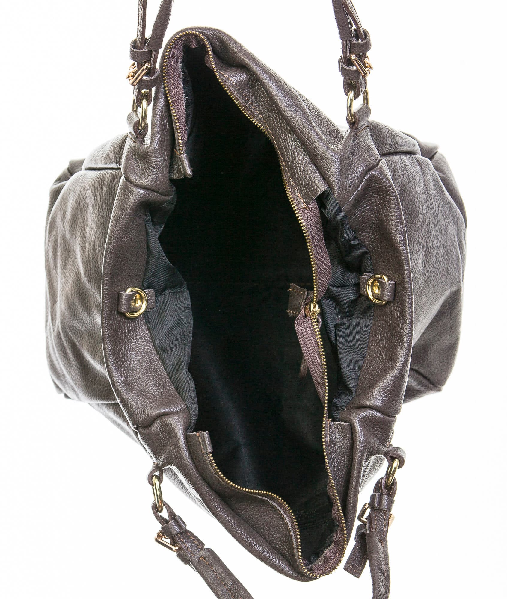 Borsa donna in vera pelle, CHIAROSCURO, mod ELODY colore marrone, Made in Italy.