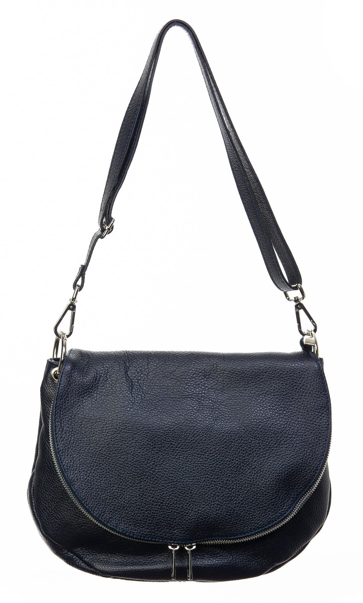 Borsa donna in vera pelle, CHIAROSCURO, mod LETIZIA colore blu, Made in Italy.
