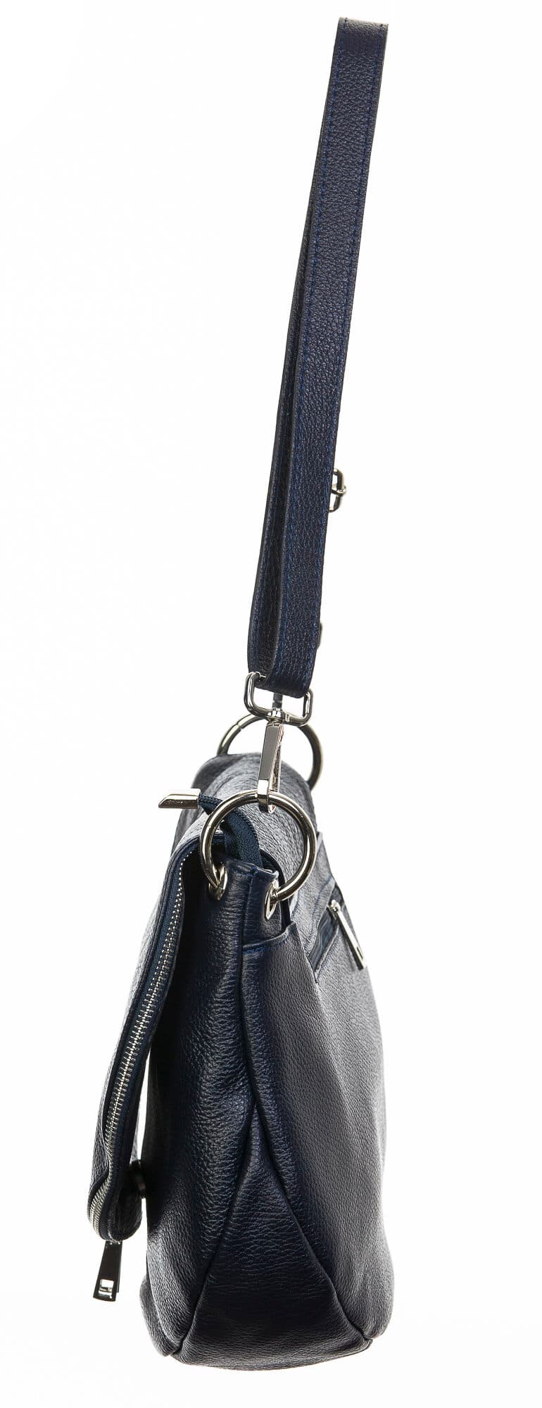 Borsa donna in vera pelle, CHIAROSCURO, mod LETIZIA colore blu, Made in Italy.