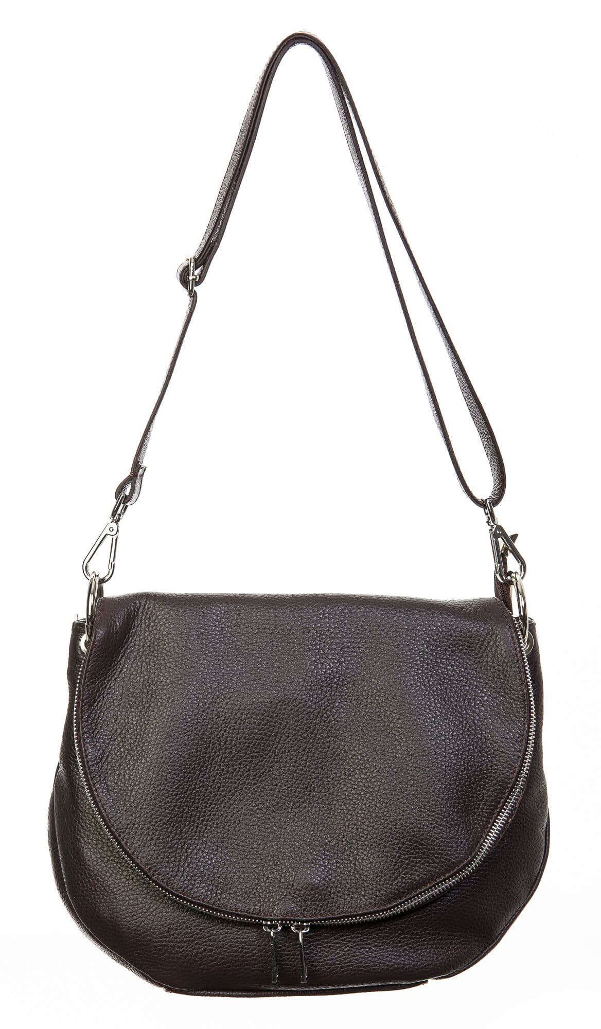 Borsa donna in vera pelle, CHIAROSCURO, mod LETIZIA colore marrone, Made in Italy.
