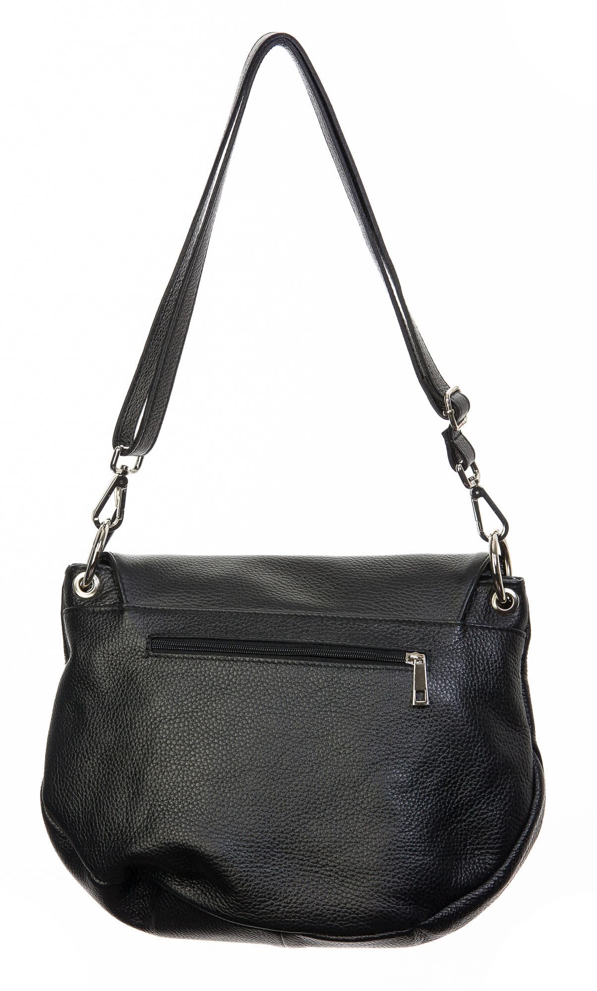 Borsa donna in vera pelle, CHIAROSCURO, mod LETIZIA colore nero, Made in Italy.