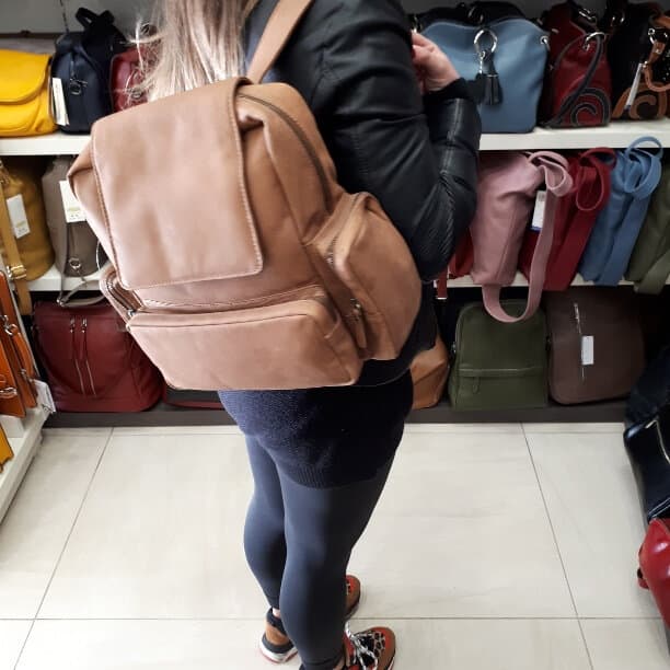 MONTE DIRAN: zaino uomo / donna in pelle nabuk, colore : MARRONE, Made in Italy