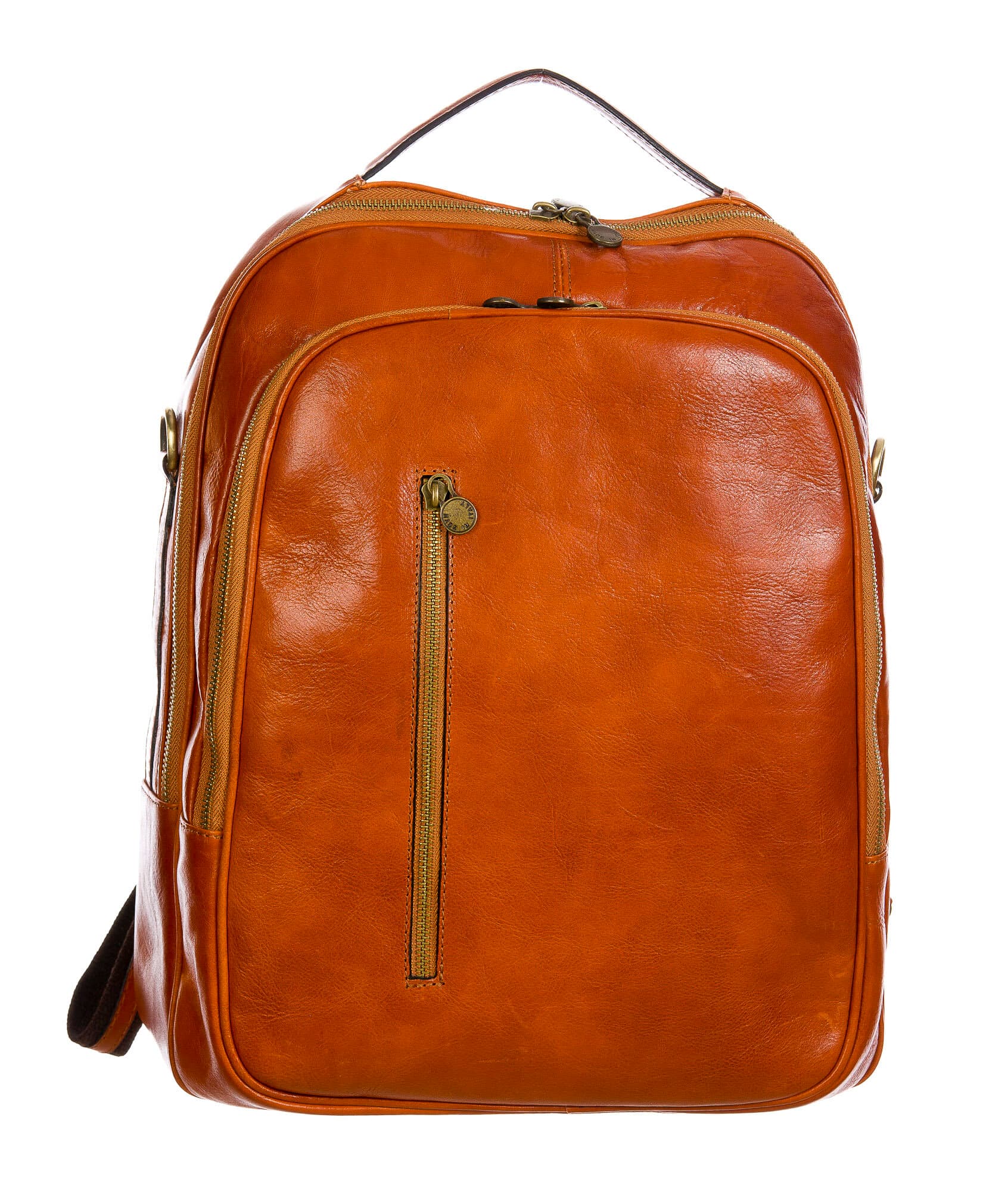 Monte KILIMANGIARO : borsa-zaino uomo / donna in cuoio, colore: MIELE, Made in Italy