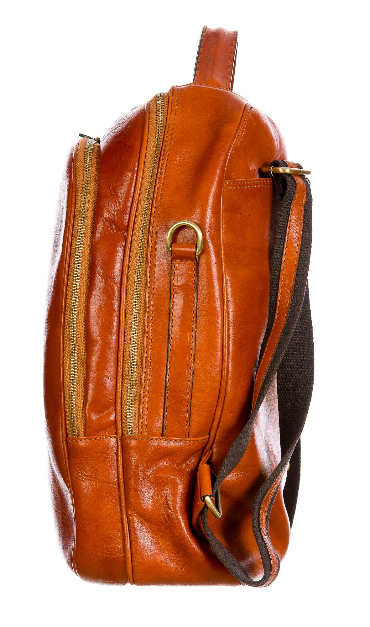 Monte KILIMANGIARO : borsa-zaino uomo / donna in cuoio, colore: MIELE, Made in Italy