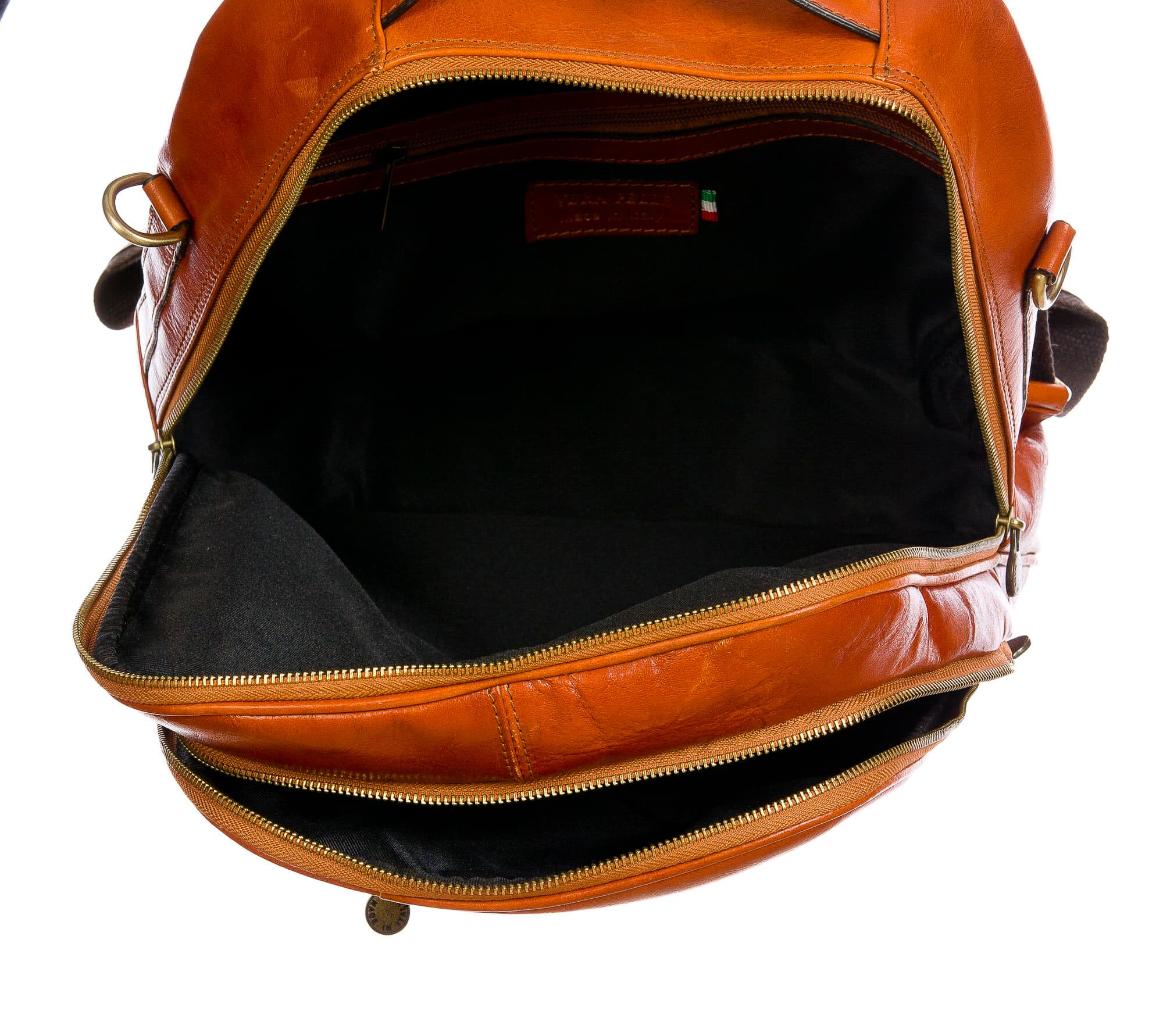 Monte KILIMANGIARO : borsa-zaino uomo / donna in cuoio, colore: MIELE, Made in Italy