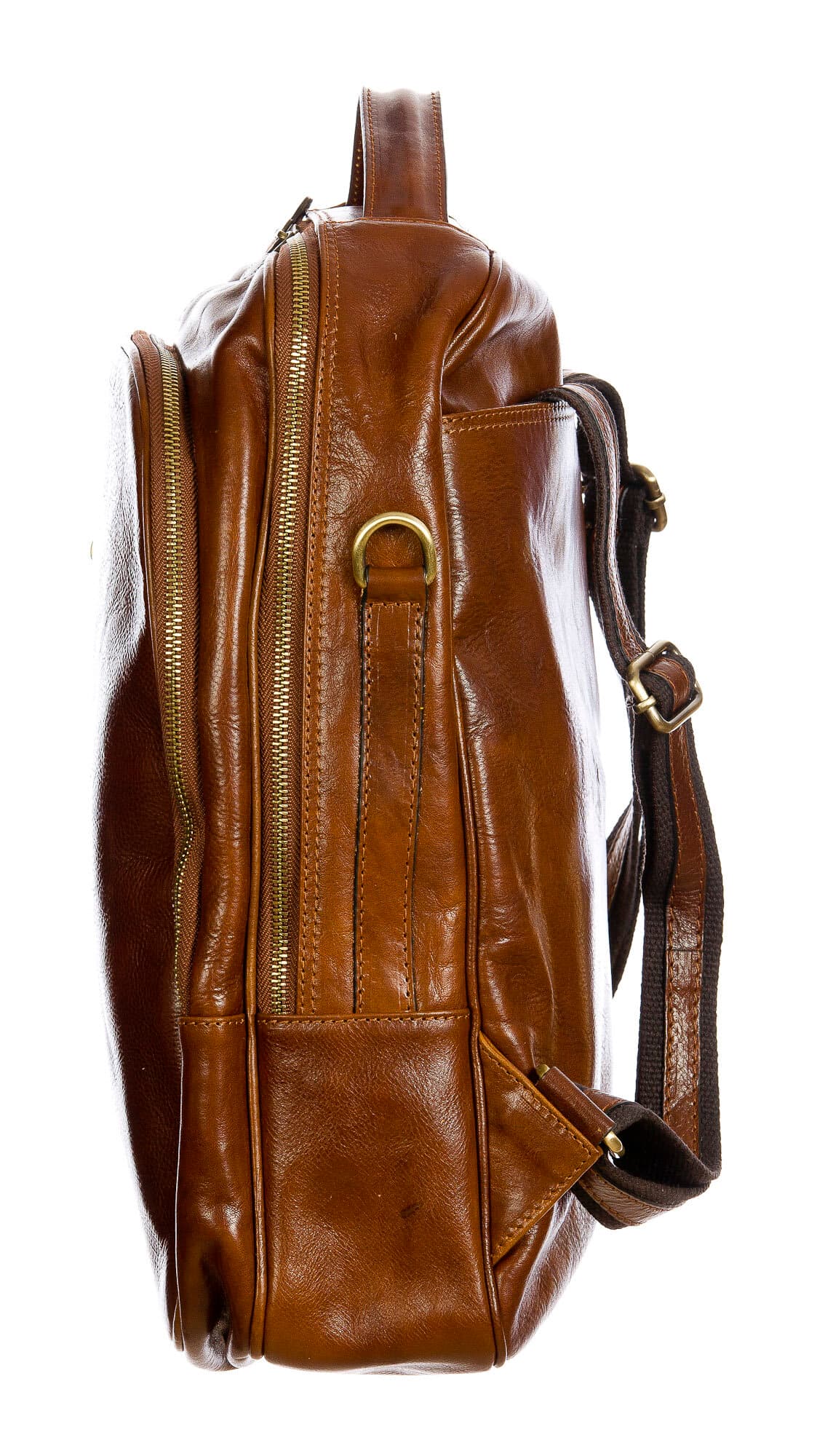 Monte KILIMANGIARO : borsa-zaino uomo / donna in cuoio, colore: MARRONE, Made in Italy (Borsa)