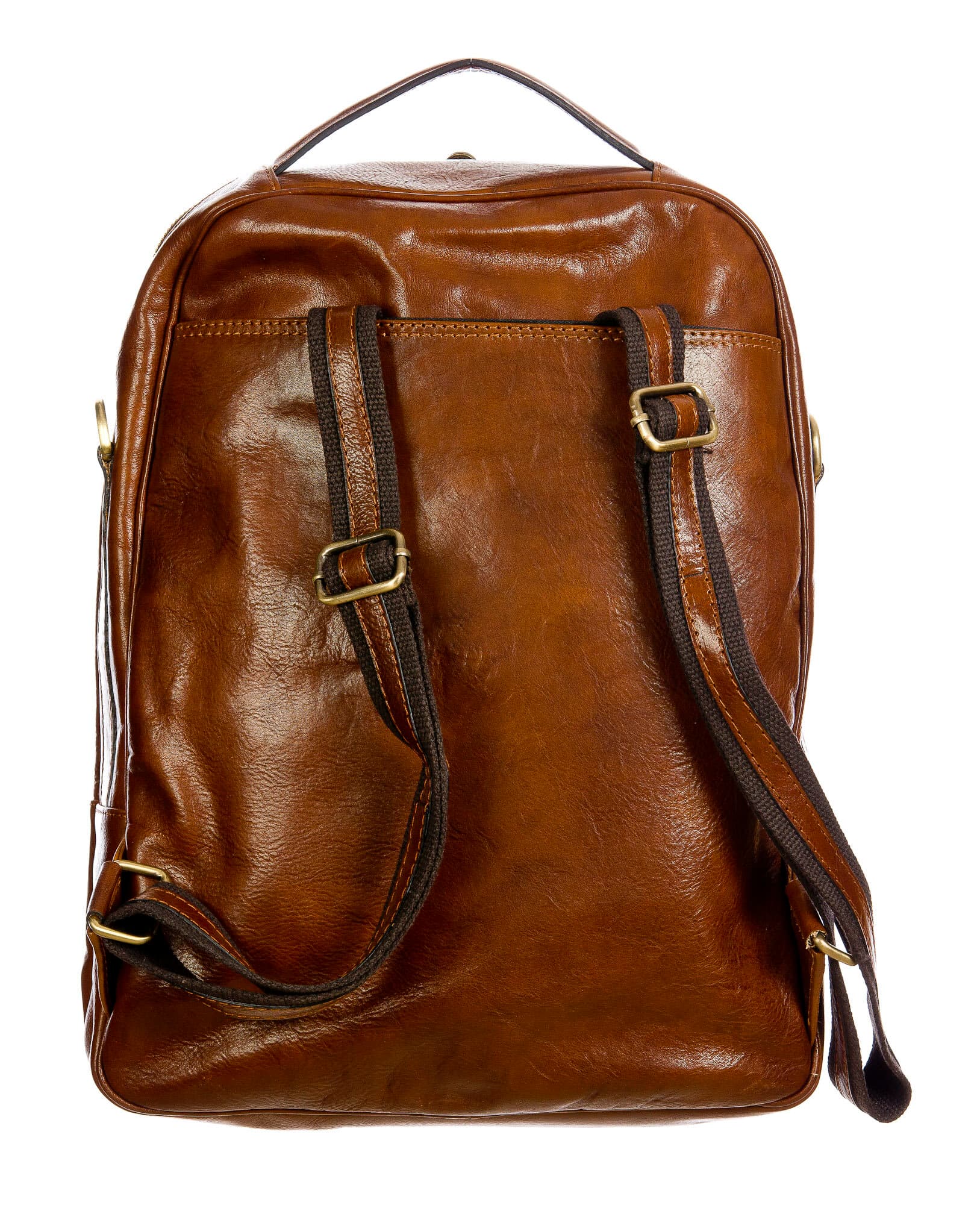Monte KILIMANGIARO : borsa-zaino uomo / donna in cuoio, colore: MARRONE, Made in Italy (Borsa)