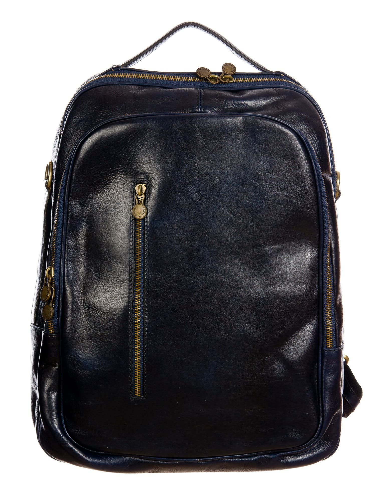 Monte KILIMANGIARO : borsa-zaino uomo / donna in cuoio, colore: BLU, Made in Italy