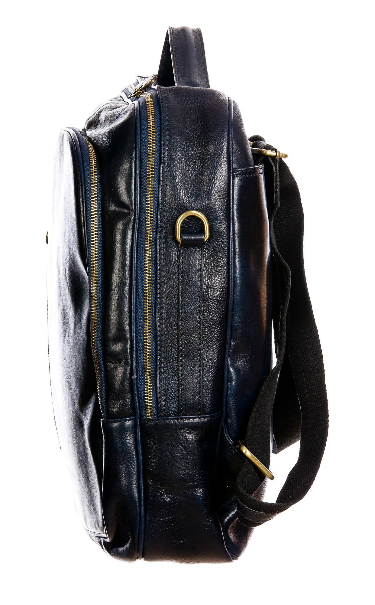 Monte KILIMANGIARO : borsa-zaino uomo / donna in cuoio, colore: BLU, Made in Italy