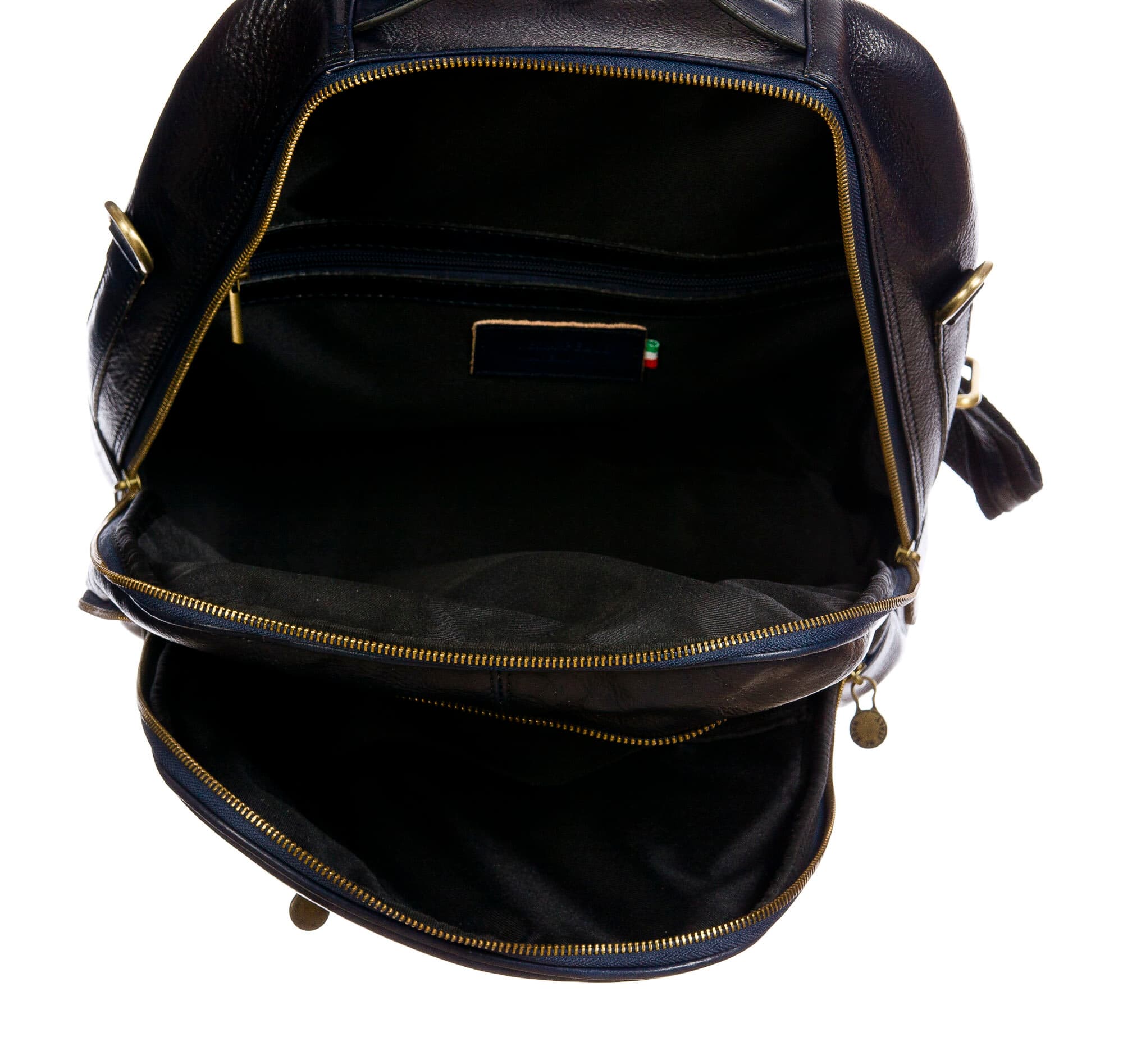 Monte KILIMANGIARO : borsa-zaino uomo / donna in cuoio, colore: BLU, Made in Italy