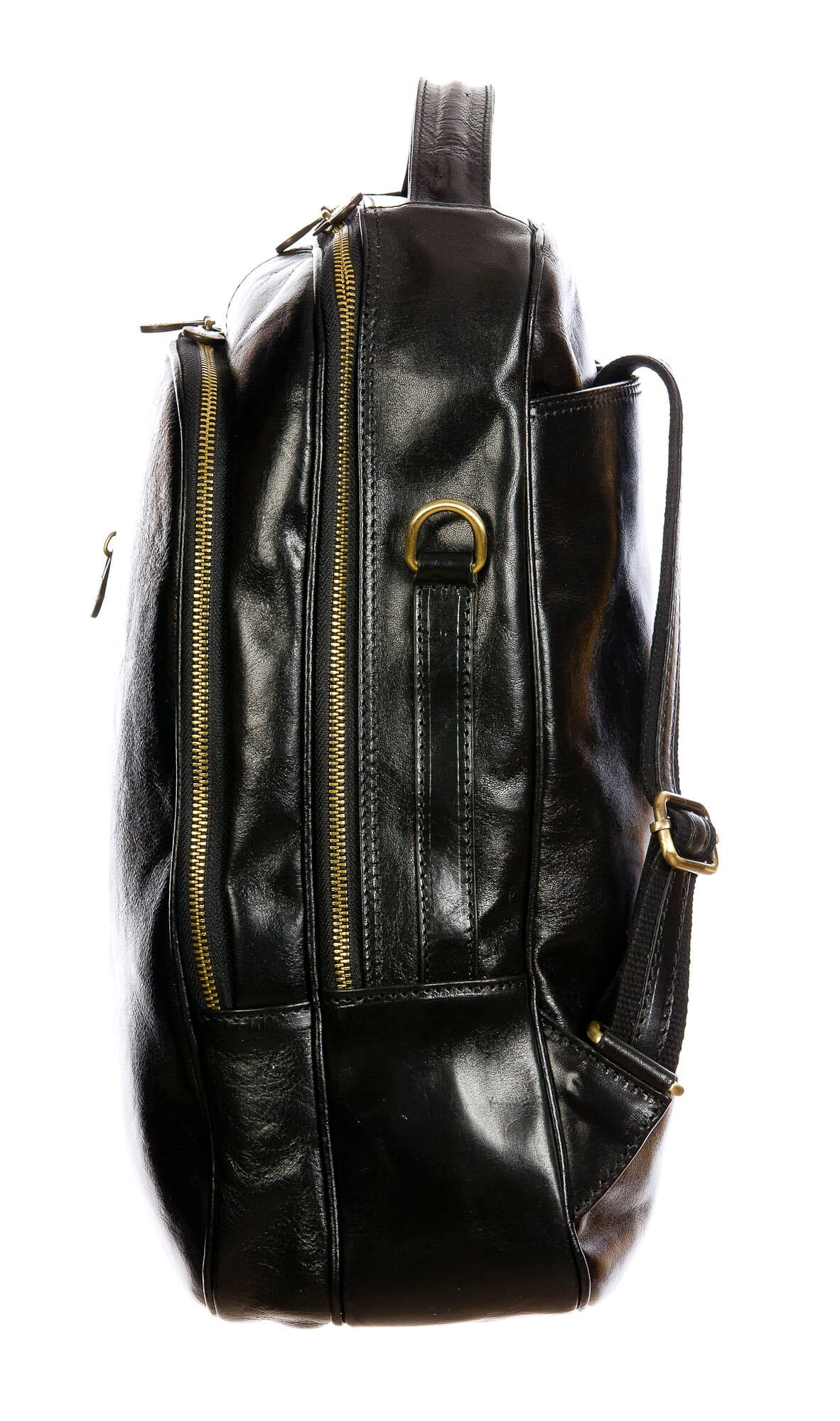 Monte KILIMANGIARO : borsa-zaino uomo / donna in cuoio, colore: NERO, Made in Italy