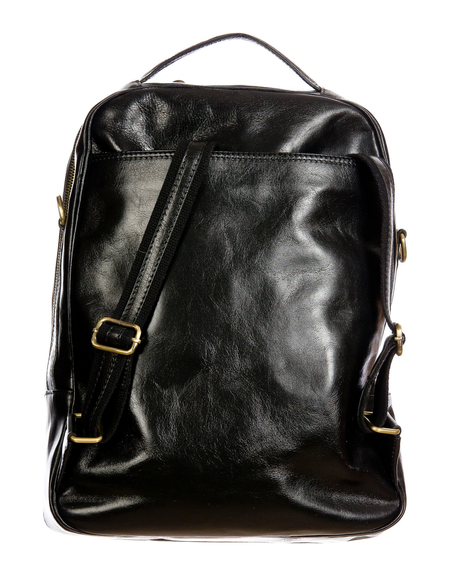 Monte KILIMANGIARO : borsa-zaino uomo / donna in cuoio, colore: NERO, Made in Italy
