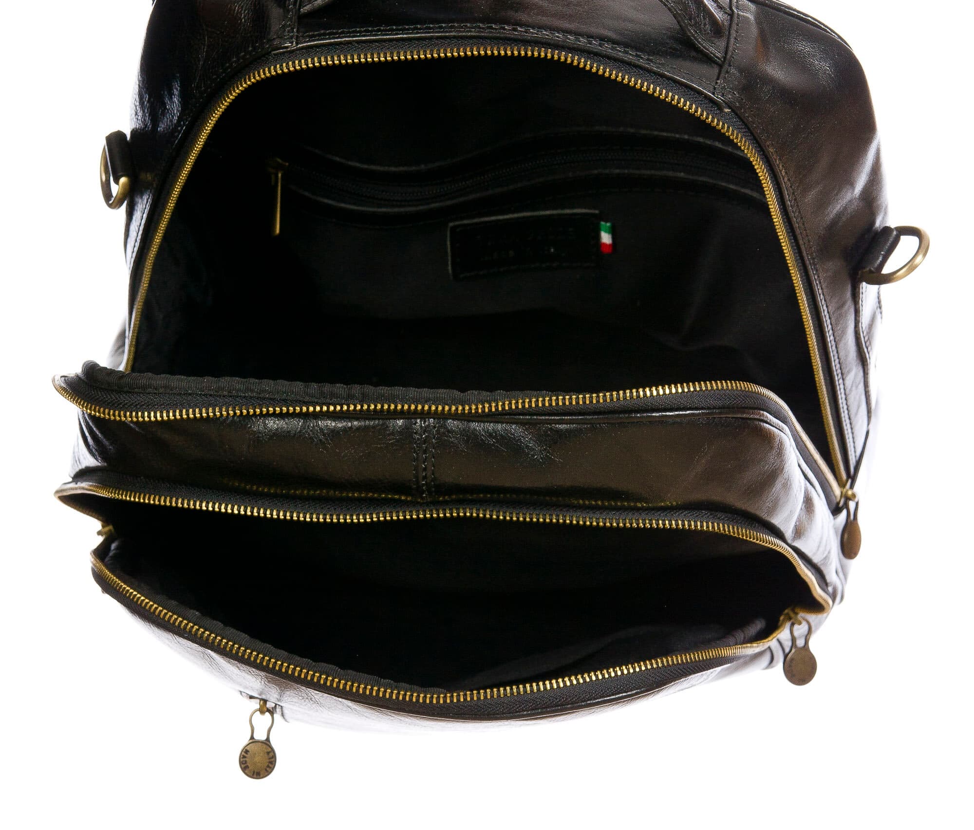 Monte KILIMANGIARO : borsa-zaino uomo / donna in cuoio, colore: NERO, Made in Italy