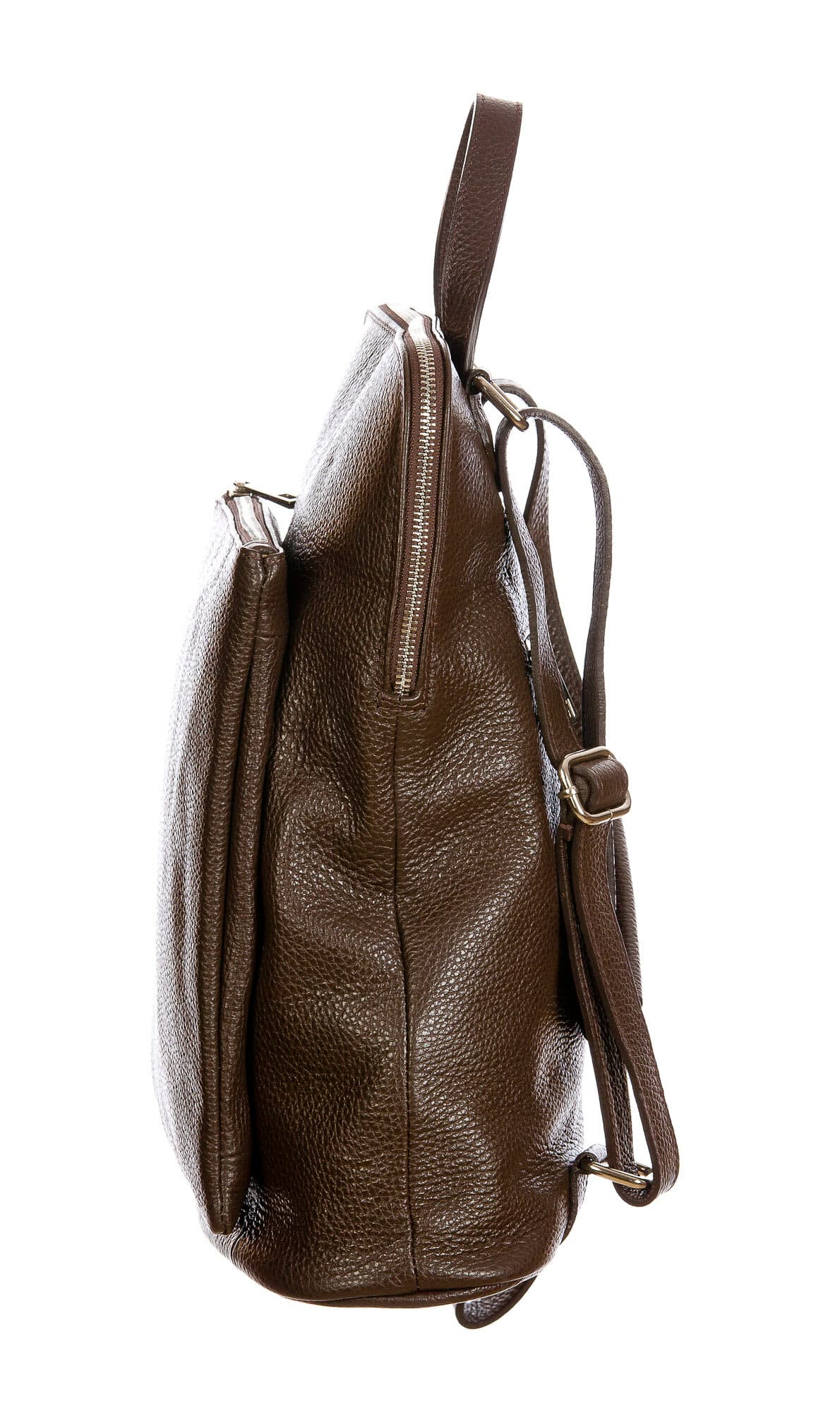 MONVISO : borsa - zaino donna, pelle morbida, colore: TESTAMORO, Made in Italy