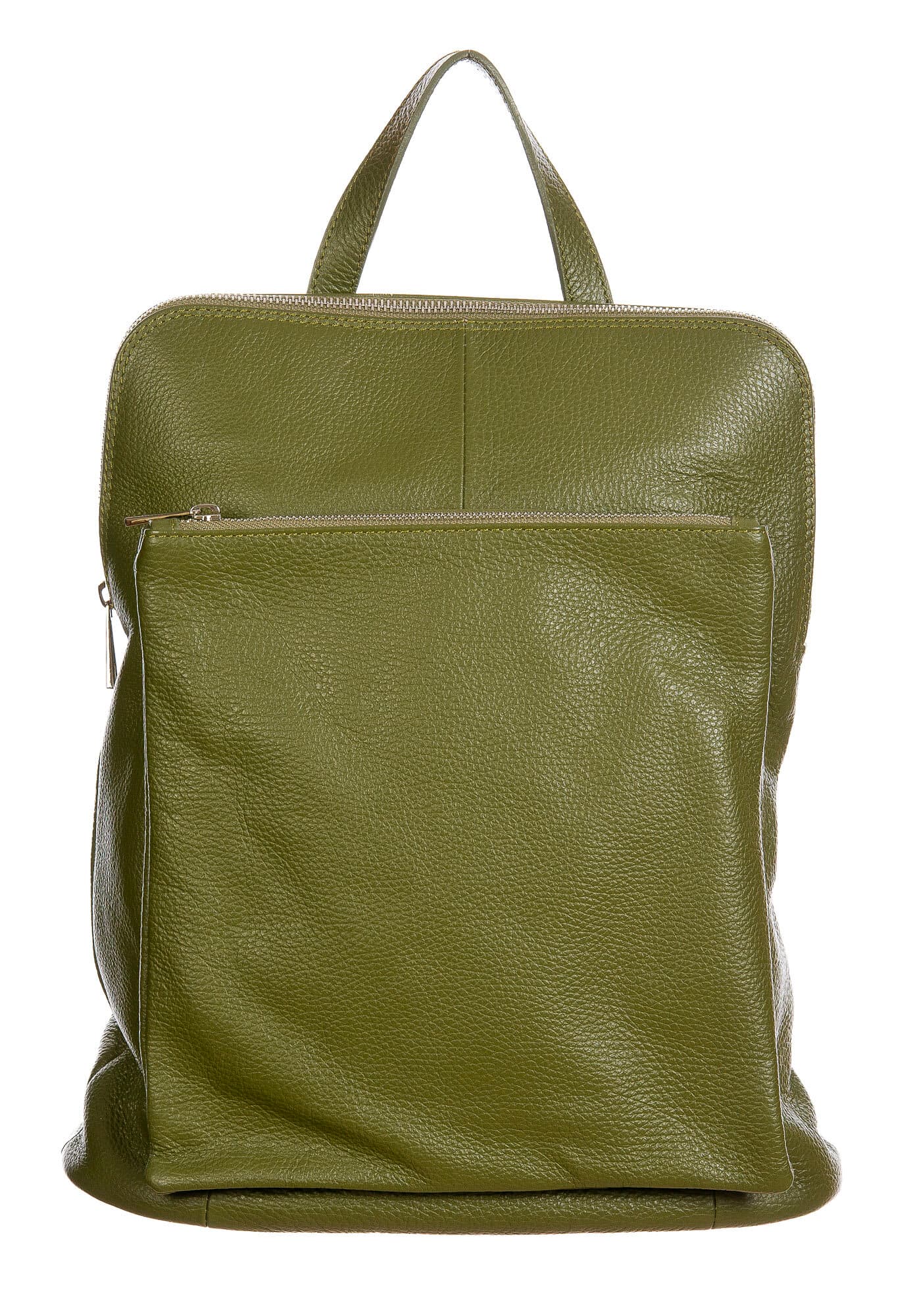 MONVISO : borsa - zaino donna, pelle morbida, colore: VERDE, Made in Italy