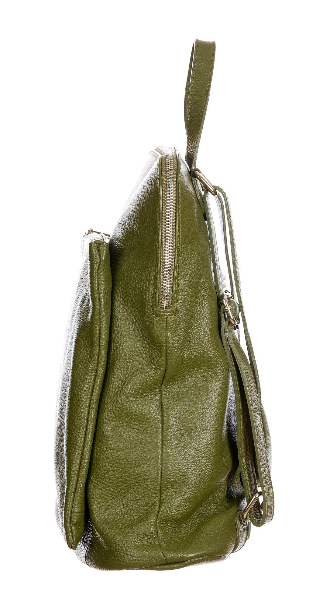 MONVISO : borsa - zaino donna, pelle morbida, colore: VERDE, Made in Italy