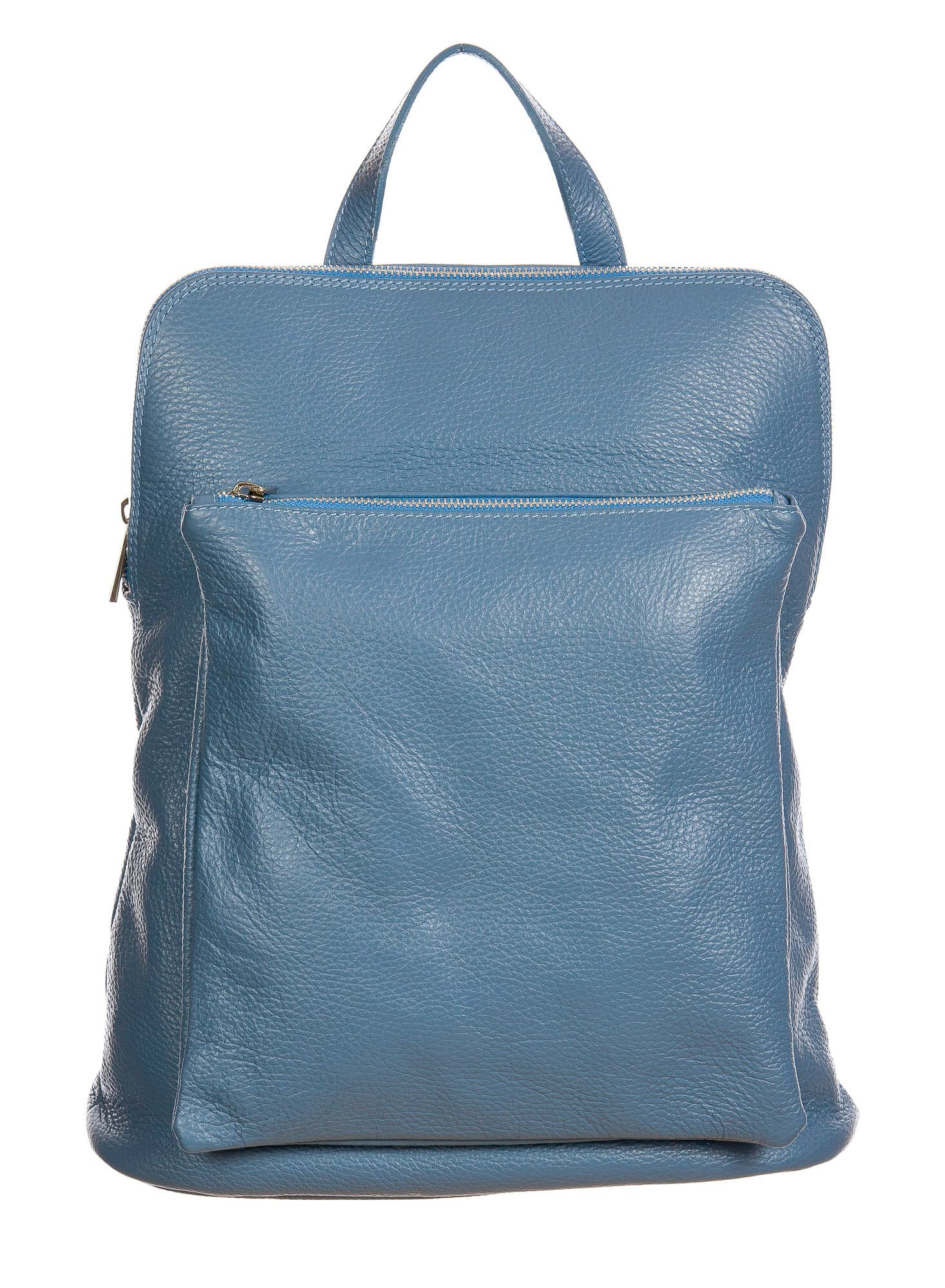 MONVISO : borsa - zaino donna, pelle morbida, colore: AZZURRO, Made in Italy