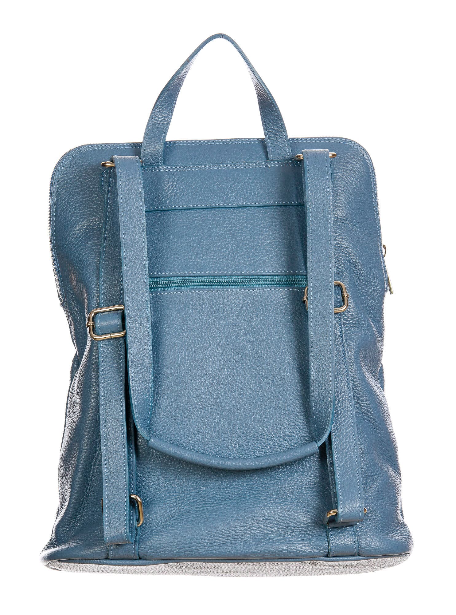 MONVISO : borsa - zaino donna, pelle morbida, colore: AZZURRO, Made in Italy