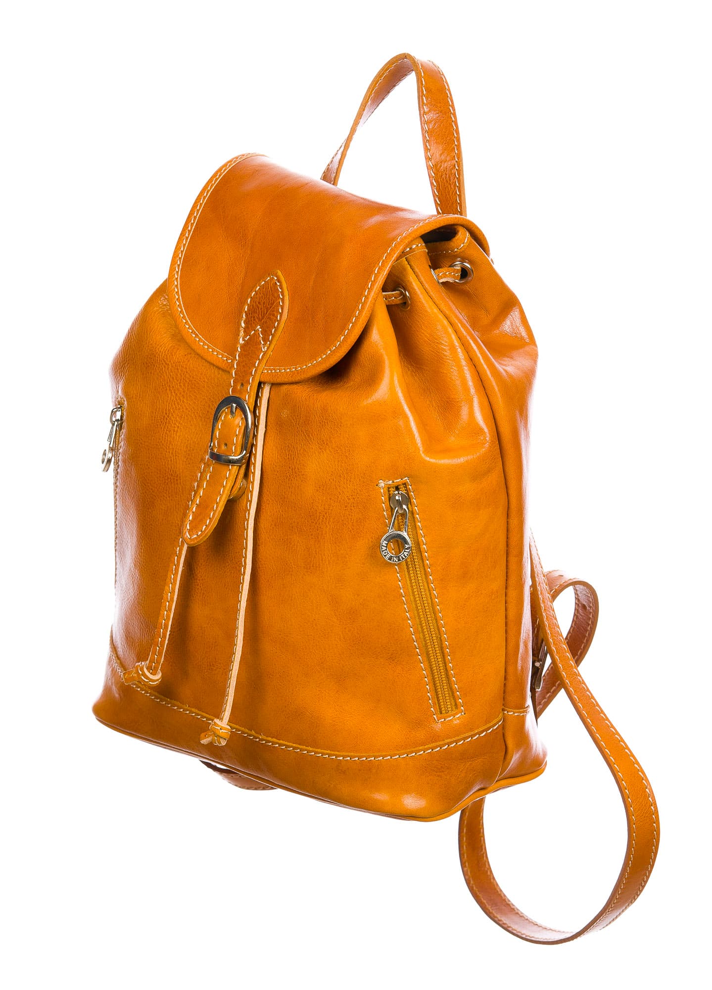 Monte LEONE maxi : zaino donna, cuoio, colore: GIALLO, Made in Italy (Borsa)