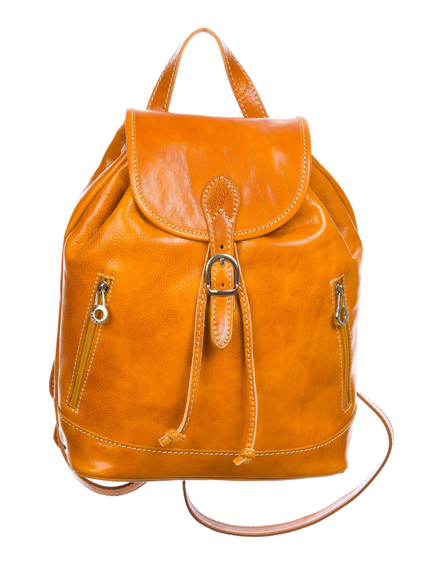 Monte LEONE maxi : zaino donna, cuoio, colore: GIALLO, Made in Italy (Borsa)