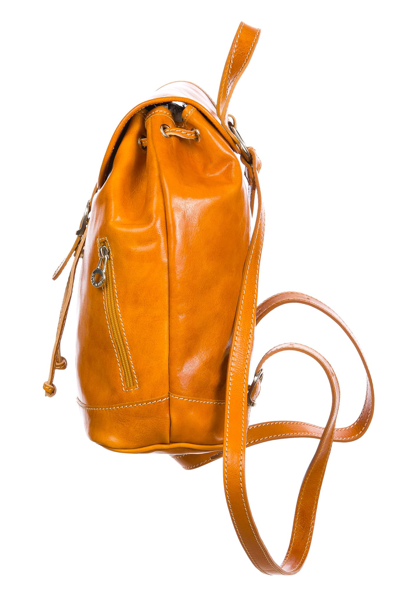 Monte LEONE maxi : zaino donna, cuoio, colore: GIALLO, Made in Italy (Borsa)