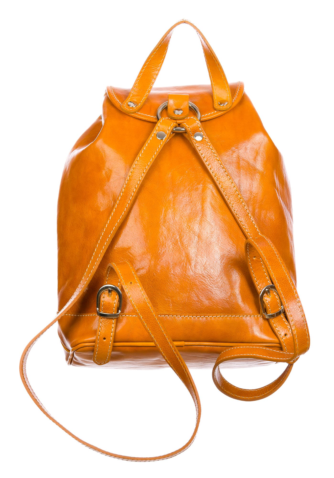 Monte LEONE maxi : zaino donna, cuoio, colore: GIALLO, Made in Italy (Borsa)