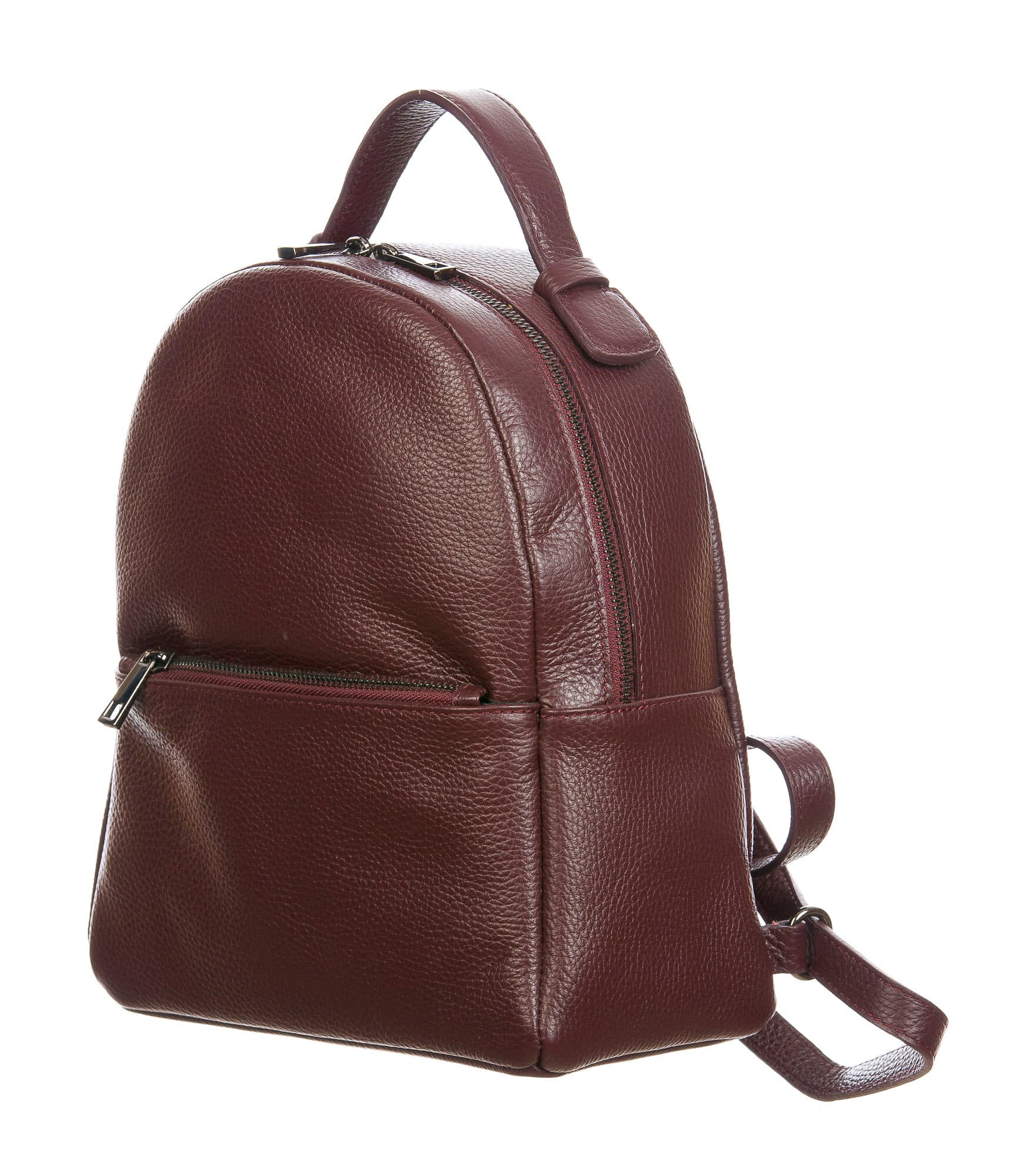 Monte NEVIS : zaino donna, pelle morbida, colore : PRUGNA, Made in Italy