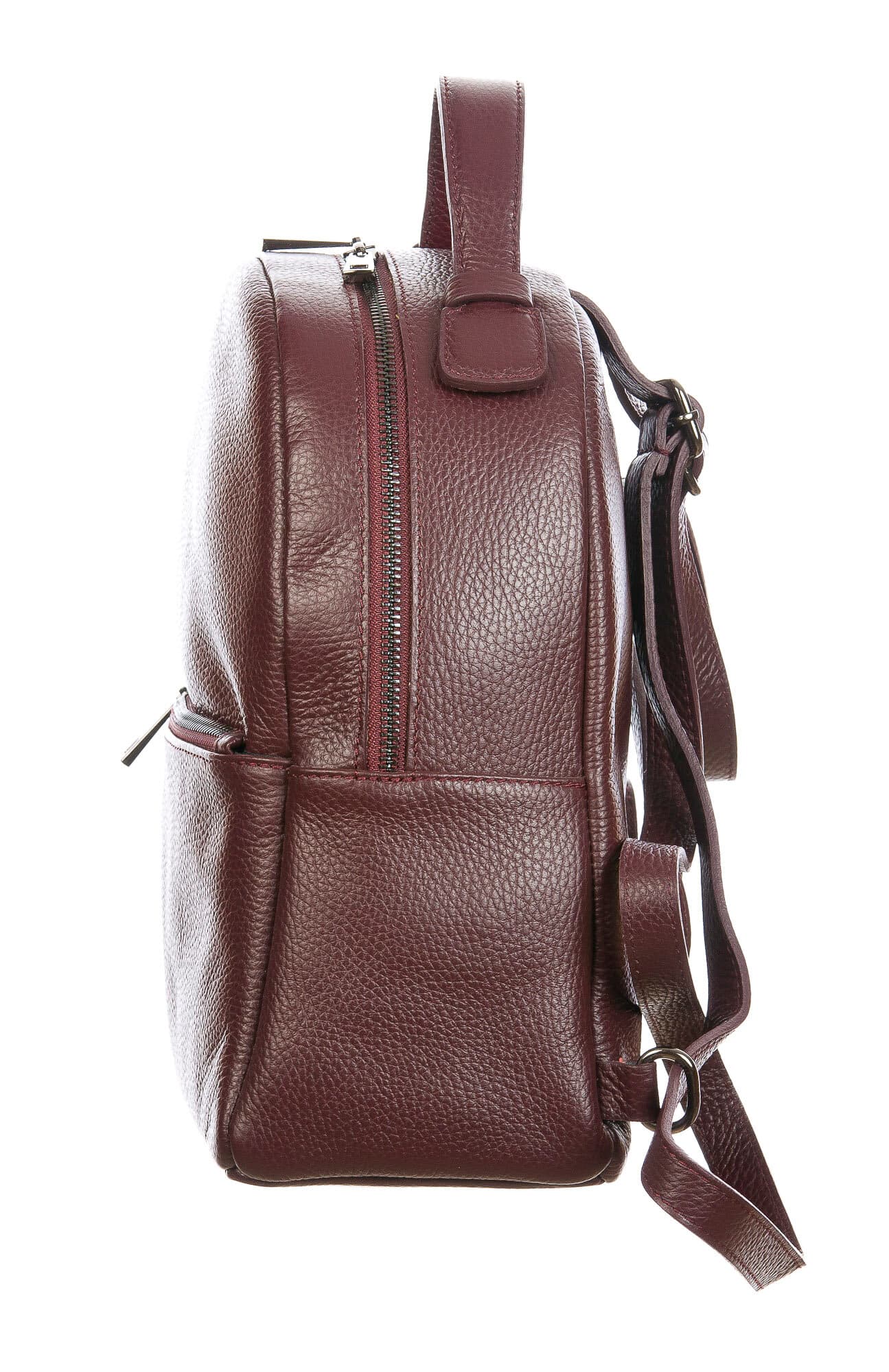 Monte NEVIS : zaino donna, pelle morbida, colore : PRUGNA, Made in Italy
