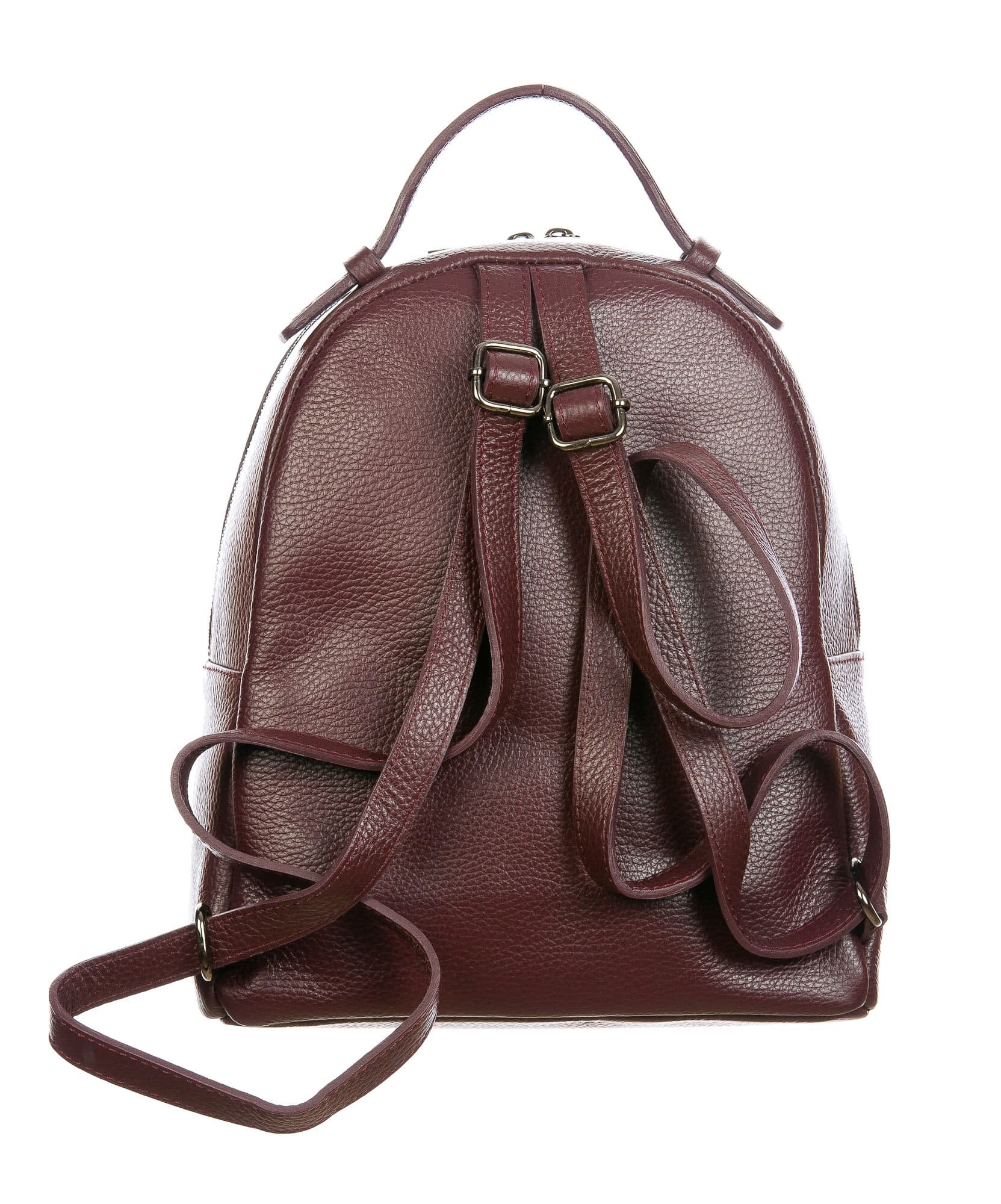 Monte NEVIS : zaino donna, pelle morbida, colore : PRUGNA, Made in Italy