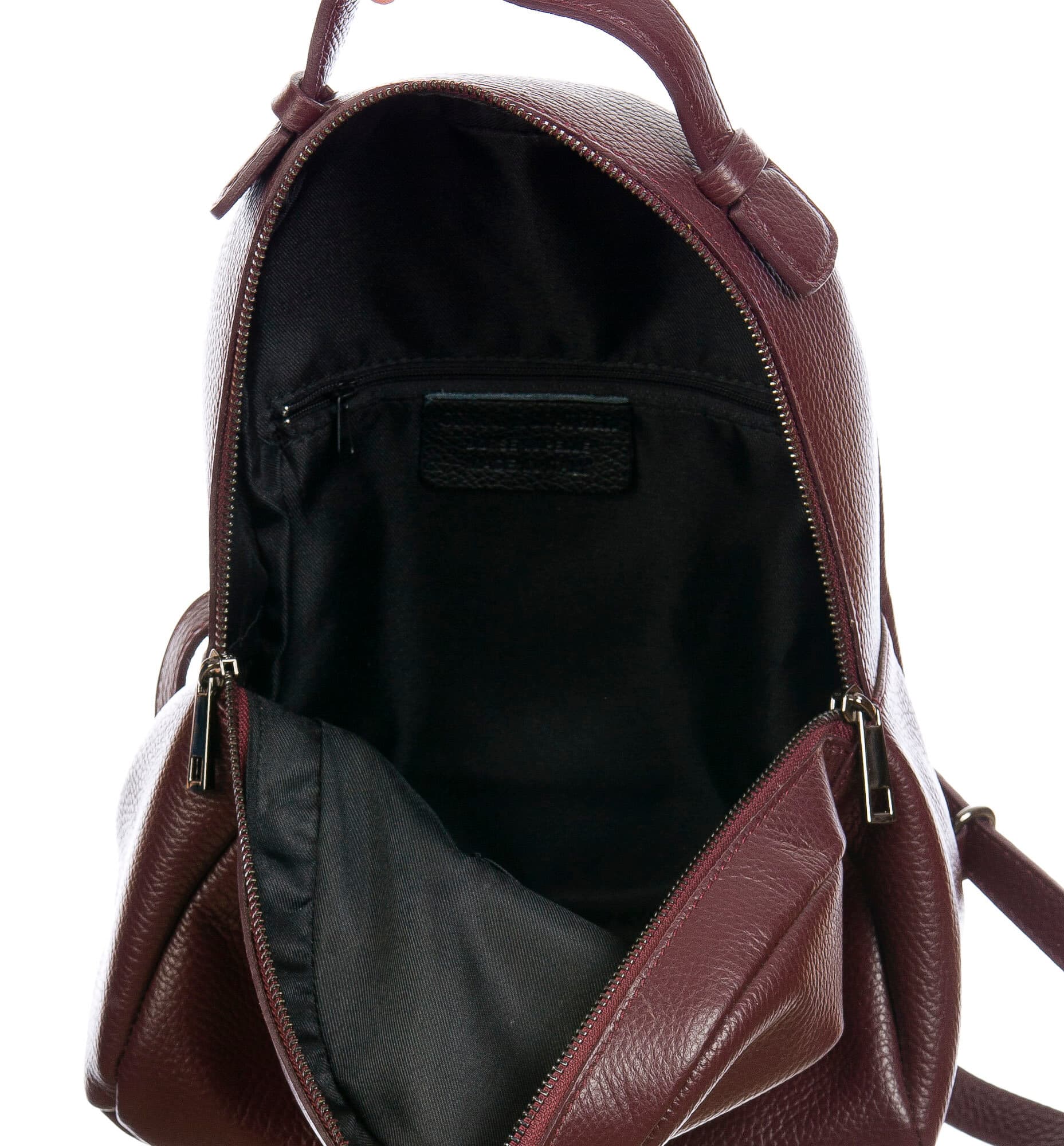 Monte NEVIS : zaino donna, pelle morbida, colore : PRUGNA, Made in Italy