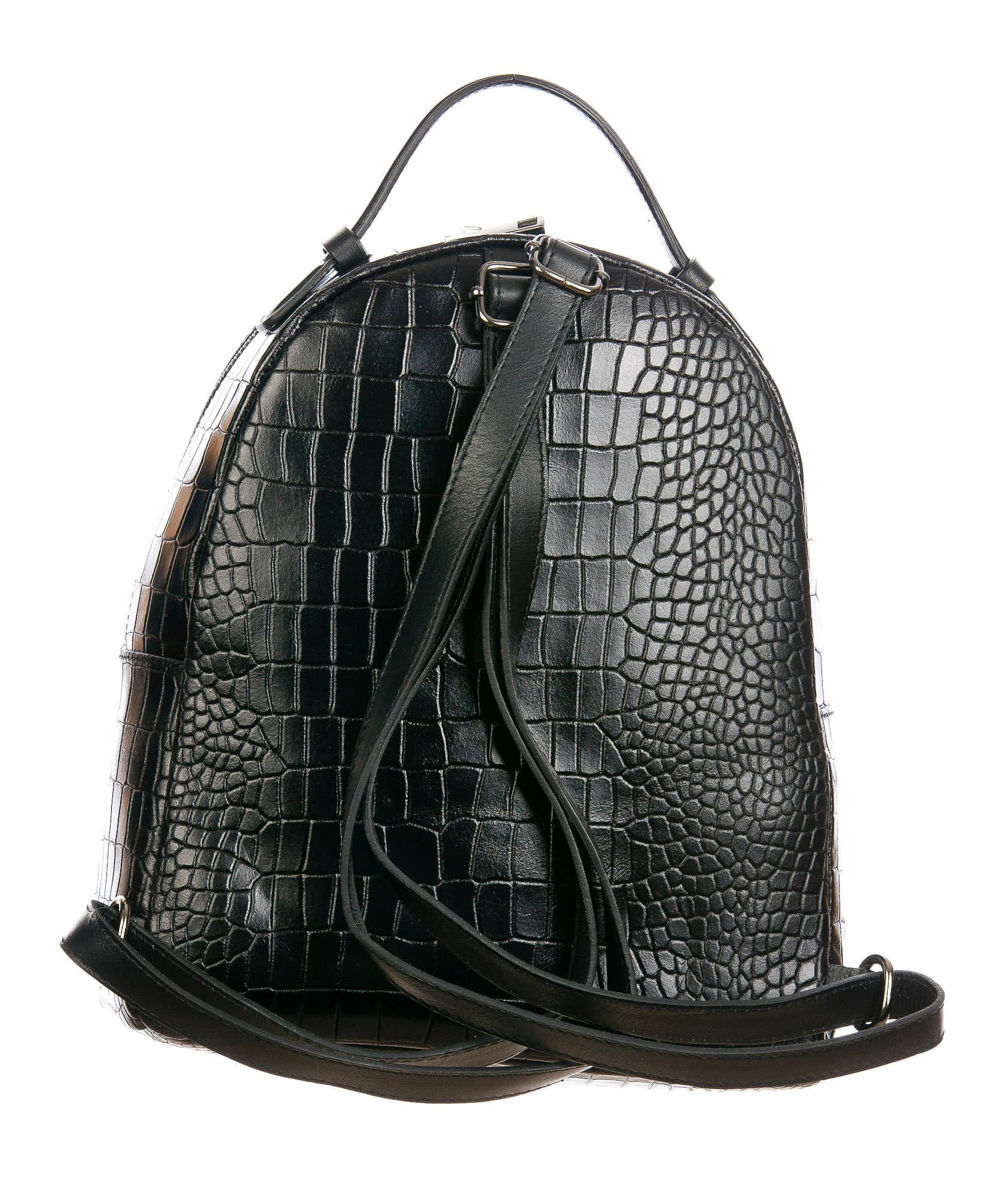 Monte NEVIS : zaino donna, pelle morbida, colore : NERO, Made in Italy