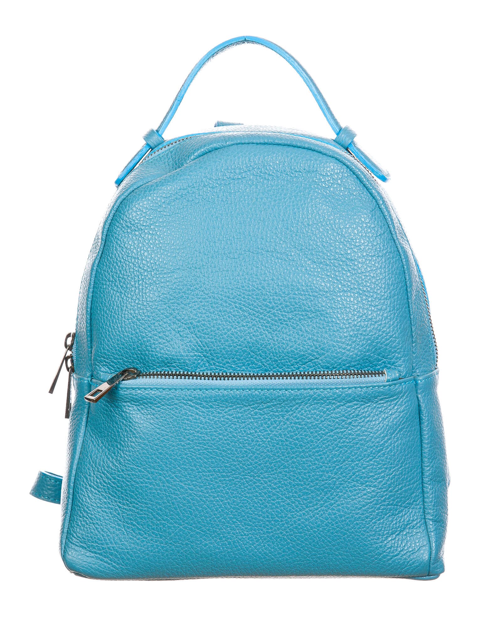 Monte NEVIS : zaino donna, pelle morbida, colore : AZZURRO, Made in Italy