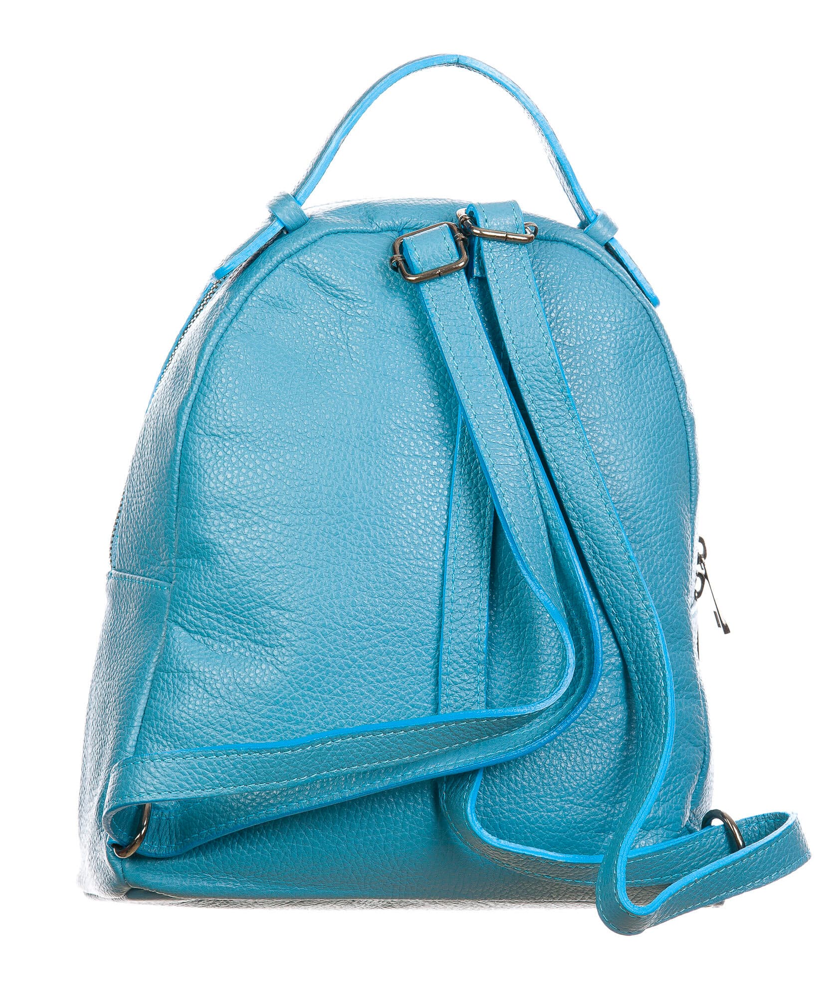 Monte NEVIS : zaino donna, pelle morbida, colore : AZZURRO, Made in Italy