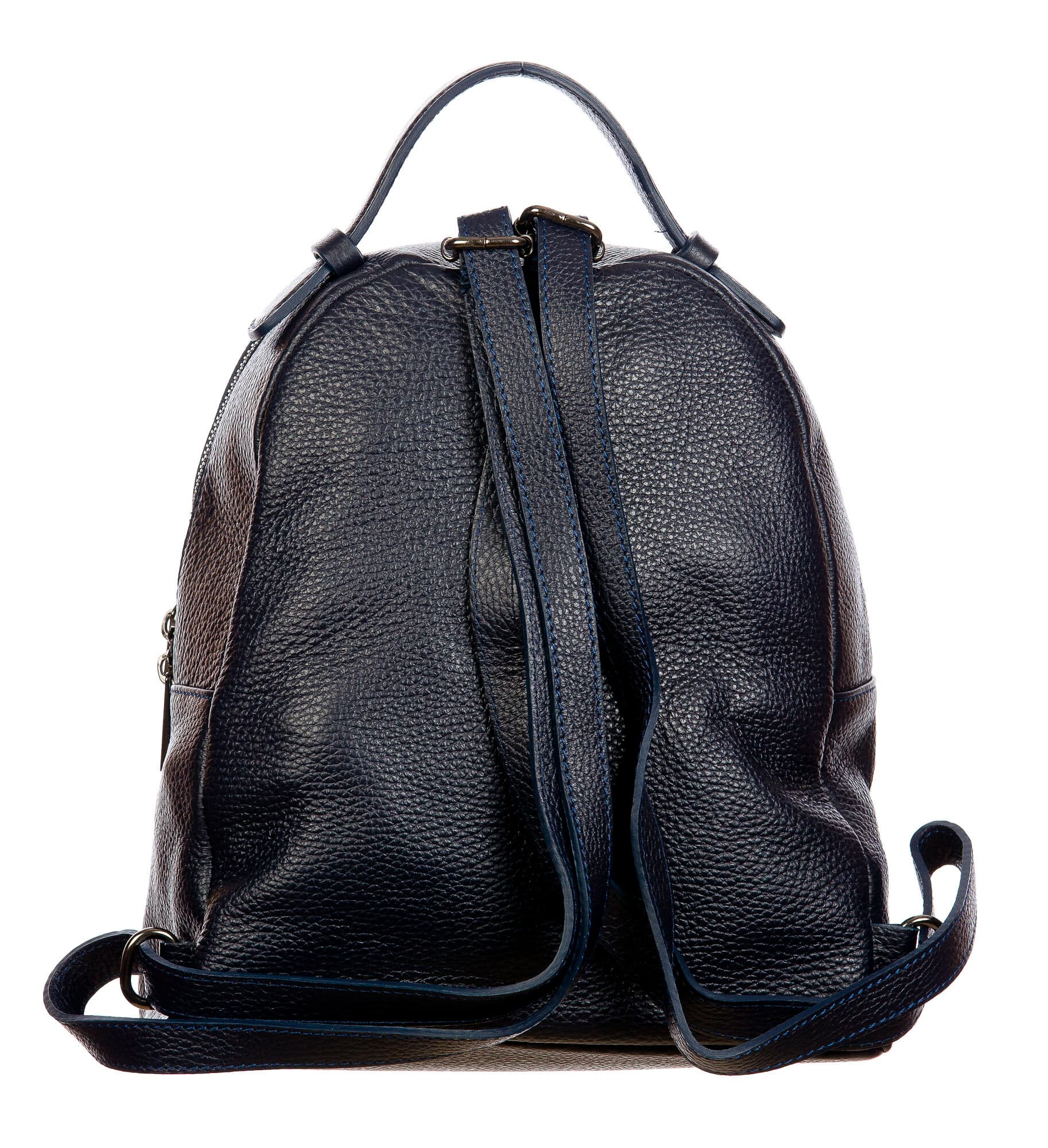 Monte NEVIS : zaino donna, pelle morbida, colore : BLU, Made in Italy