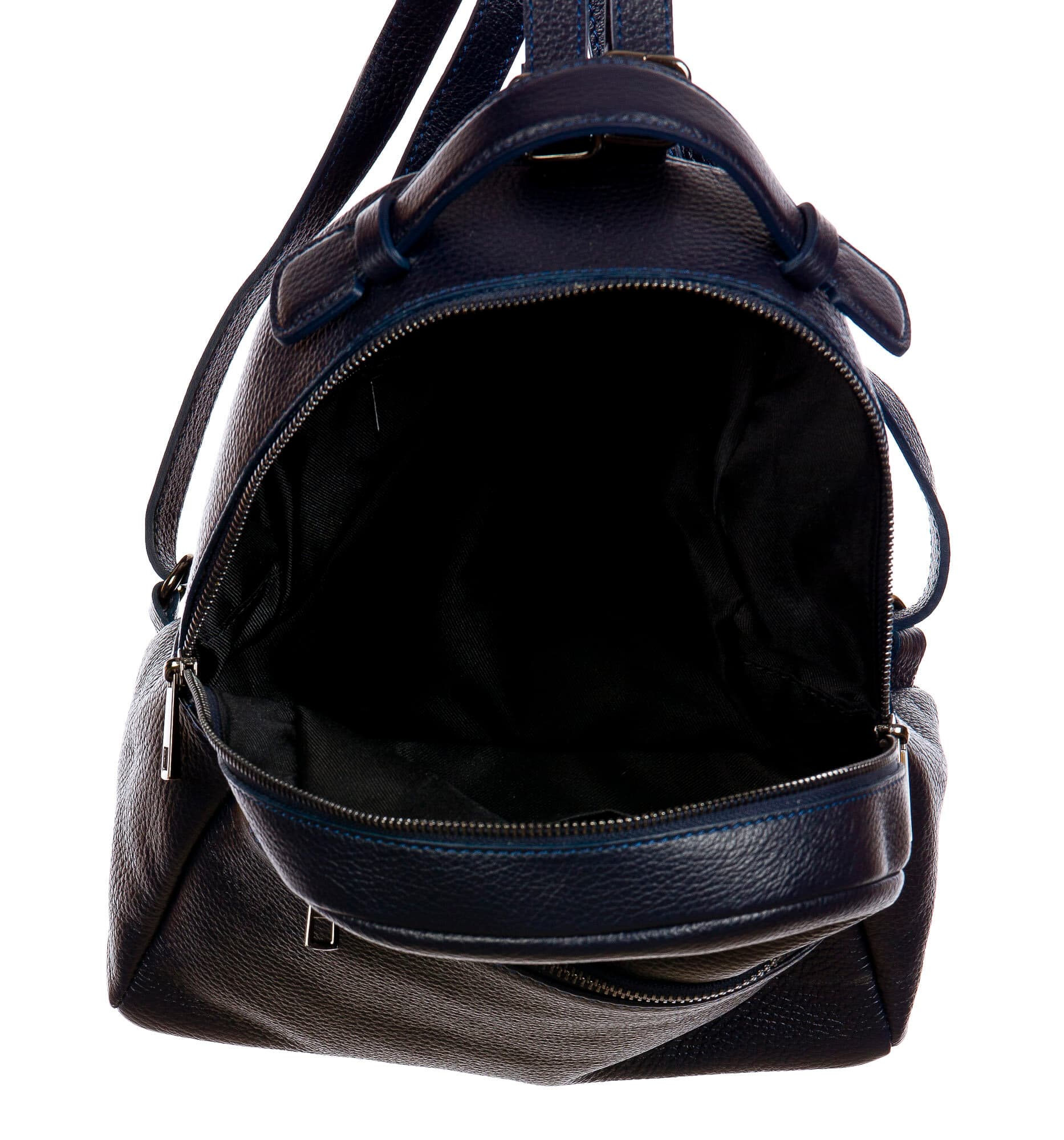 Monte NEVIS : zaino donna, pelle morbida, colore : BLU, Made in Italy