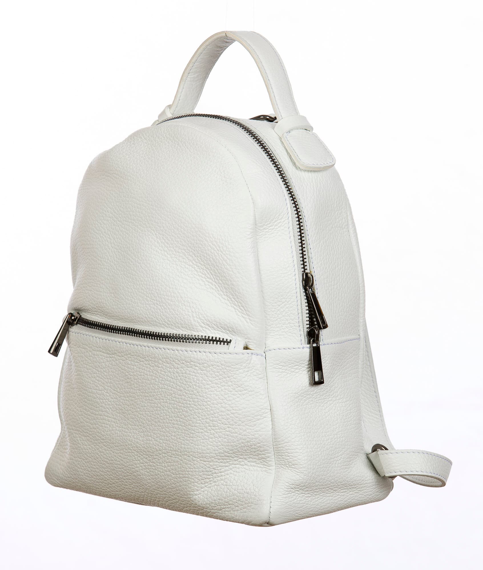 Monte NEVIS : zaino donna, pelle morbida, colore : BIANCO, Made in Italy