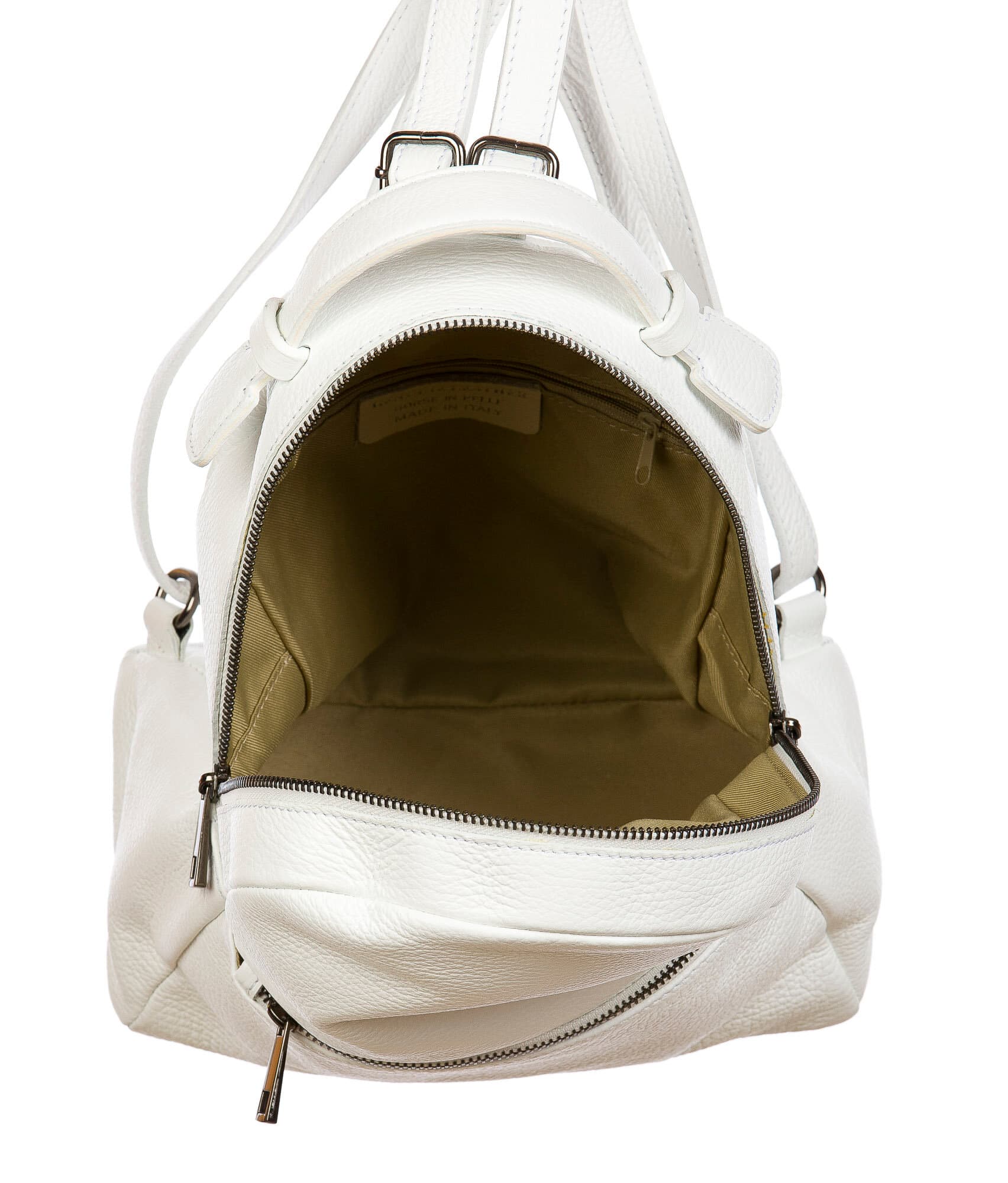 Monte NEVIS : zaino donna, pelle morbida, colore : BIANCO, Made in Italy