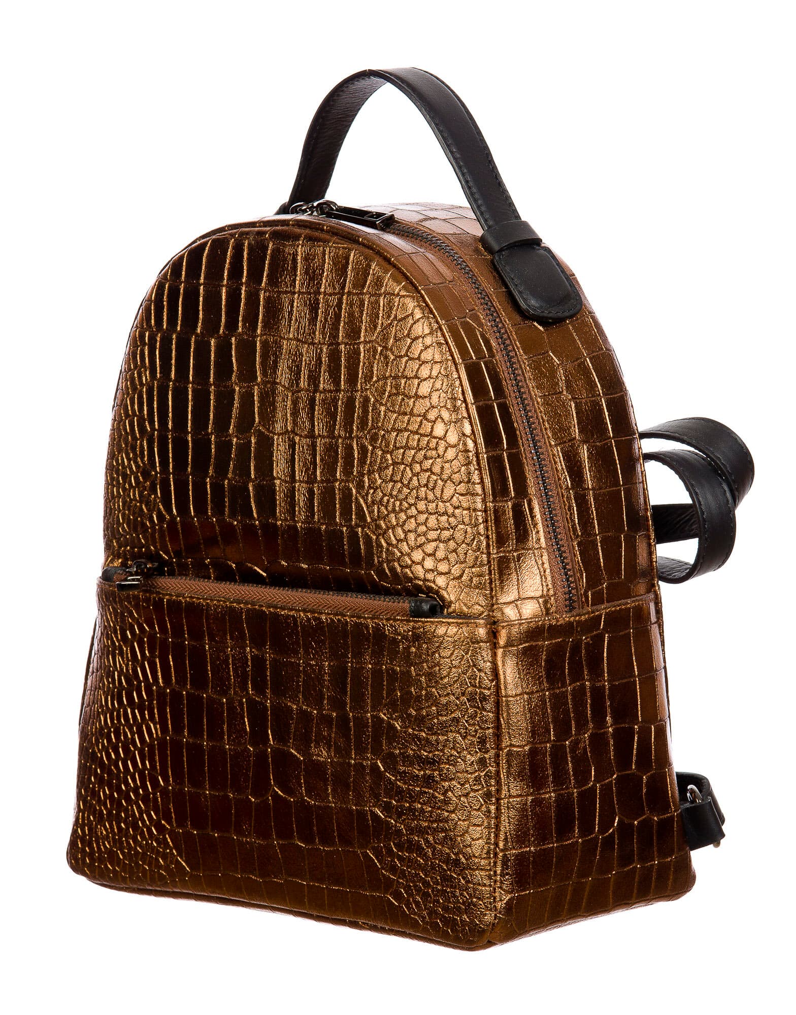 Monte NEVIS : zaino donna, pelle morbida, colore : BRONZO, Made in Italy