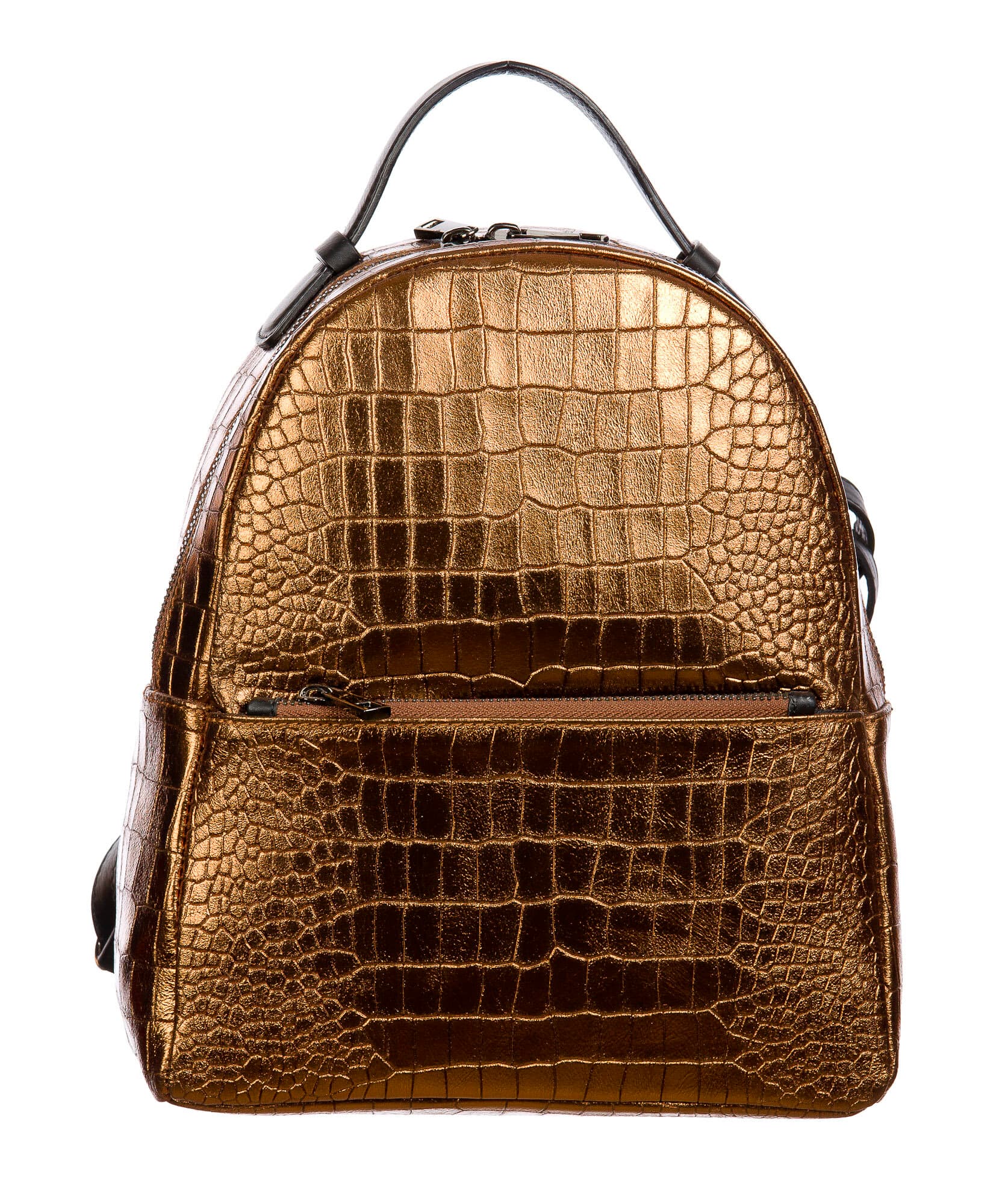 Monte NEVIS : zaino donna, pelle morbida, colore : BRONZO, Made in Italy