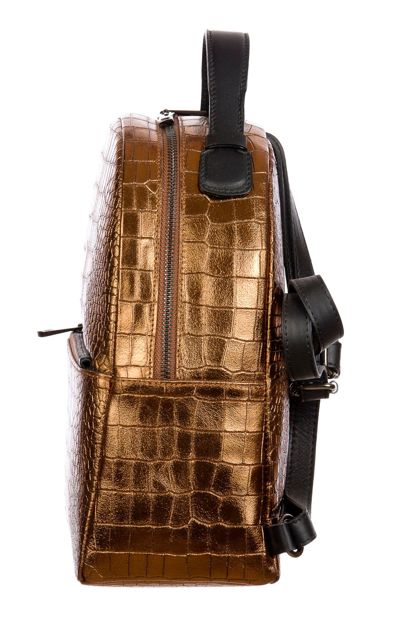 Monte NEVIS : zaino donna, pelle morbida, colore : BRONZO, Made in Italy