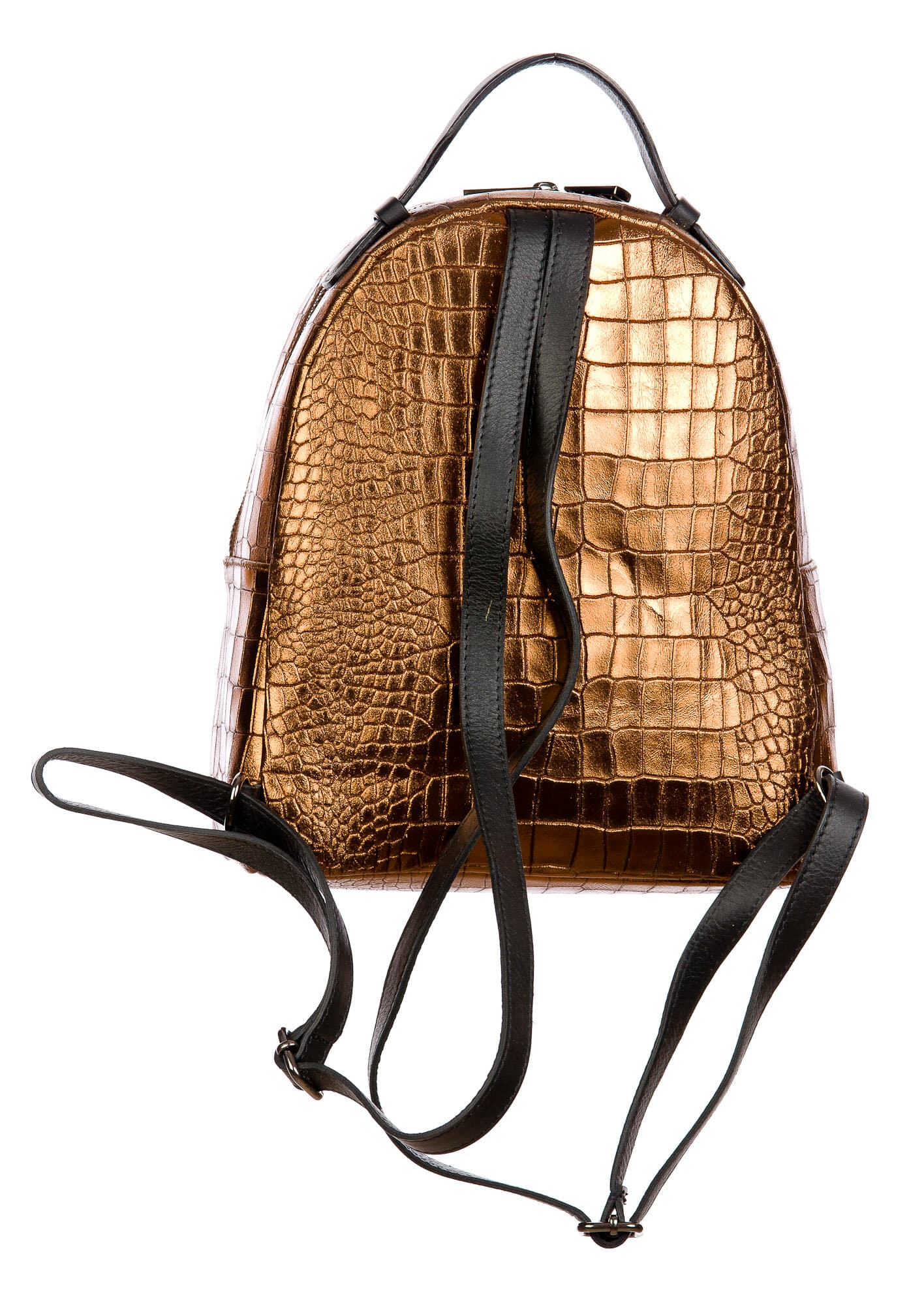 Monte NEVIS : zaino donna, pelle morbida, colore : BRONZO, Made in Italy