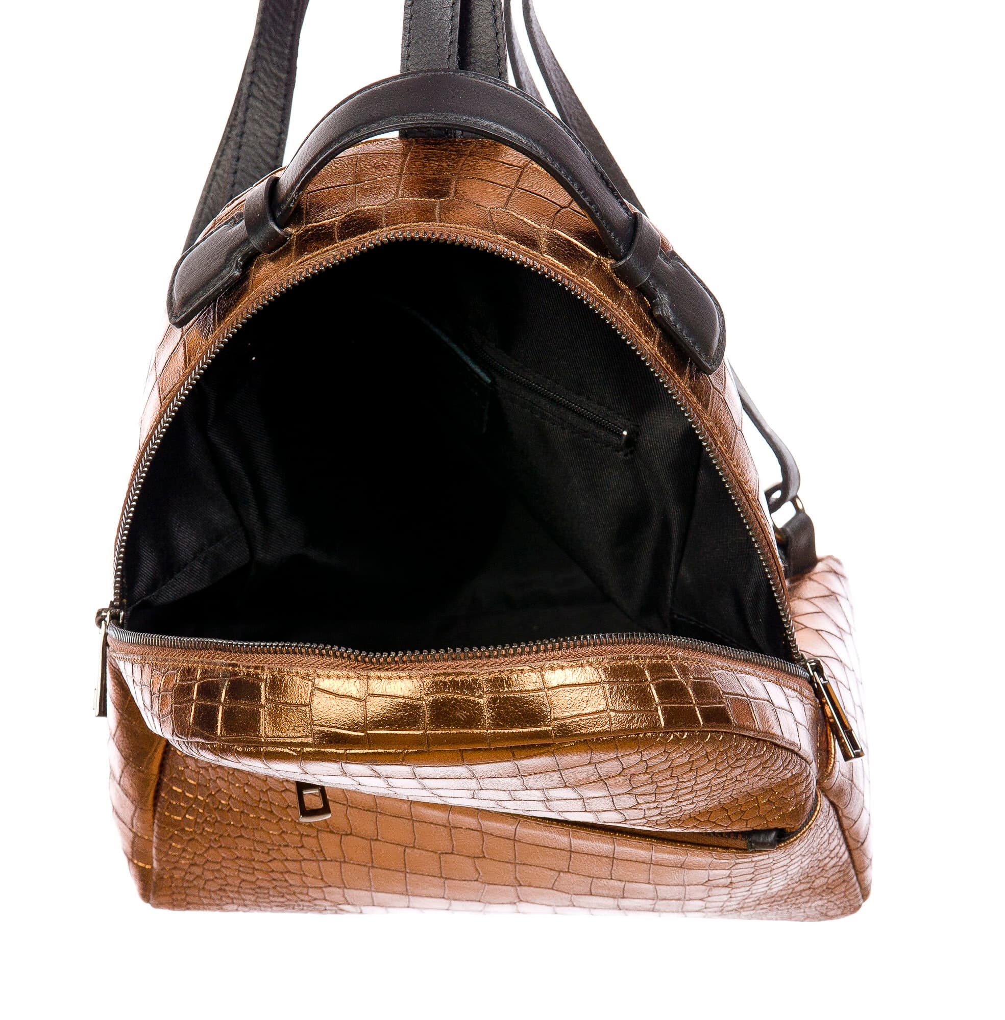 Monte NEVIS : zaino donna, pelle morbida, colore : BRONZO, Made in Italy