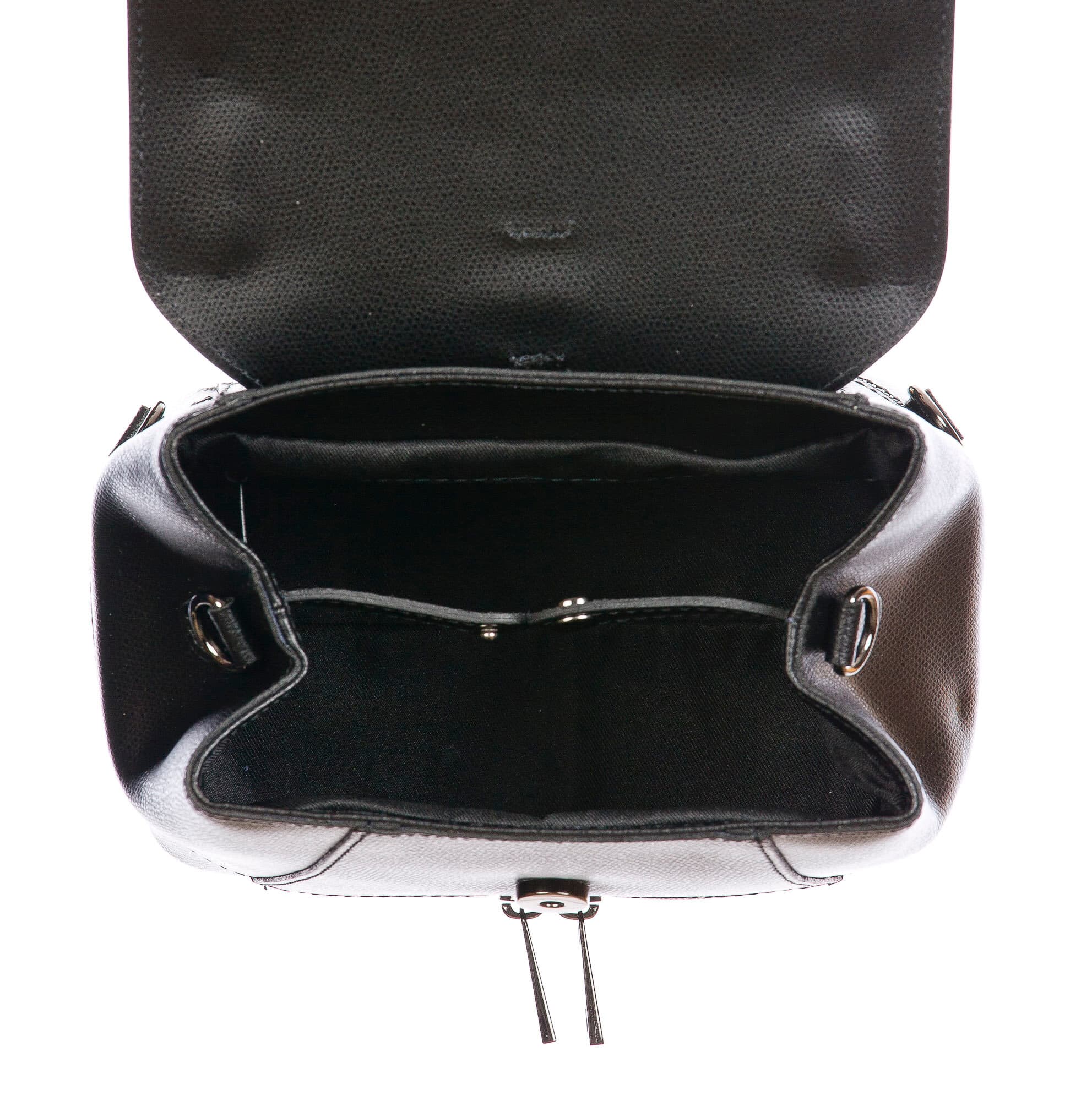 CAMY : borsa - zaino donna, pelle safiano rigida, colore : NERO, Made in Italy.