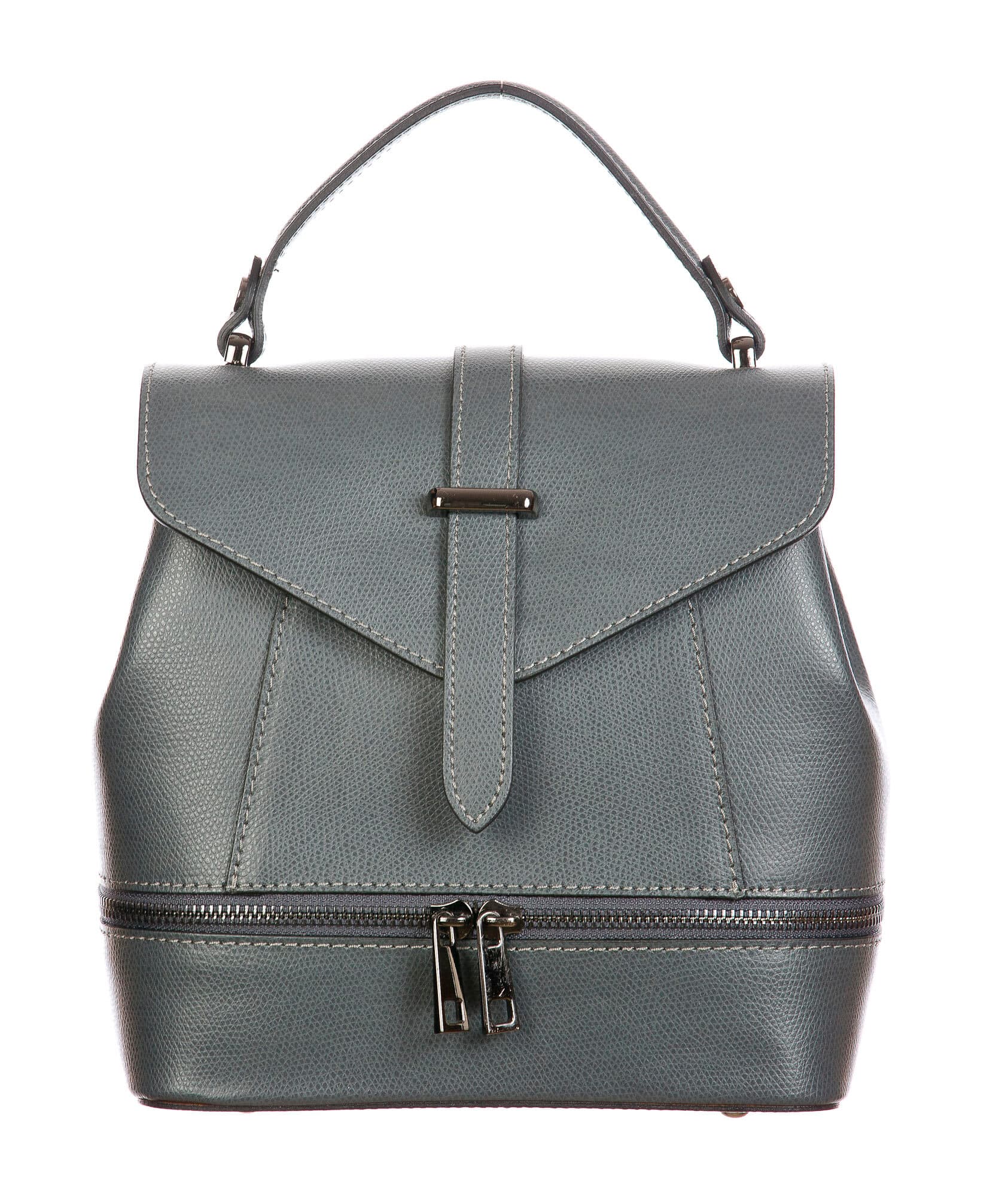 CAMY : borsa - zaino donna, pelle safiano rigida, colore : GRIGIO, Made in Italy.