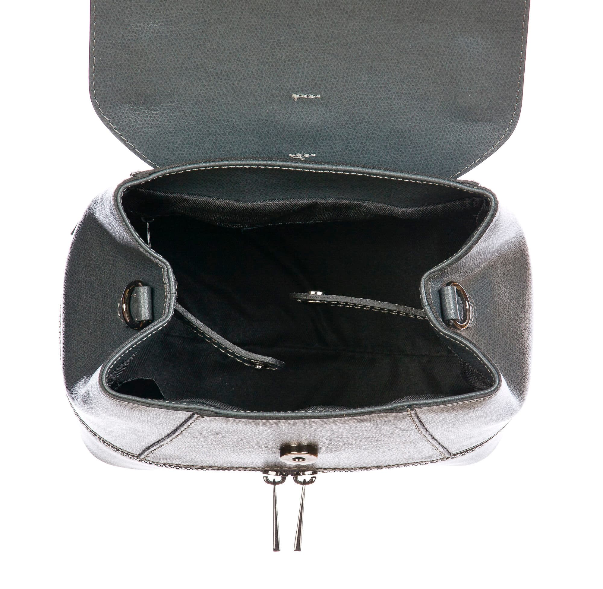 CAMY : borsa - zaino donna, pelle safiano rigida, colore : GRIGIO, Made in Italy.