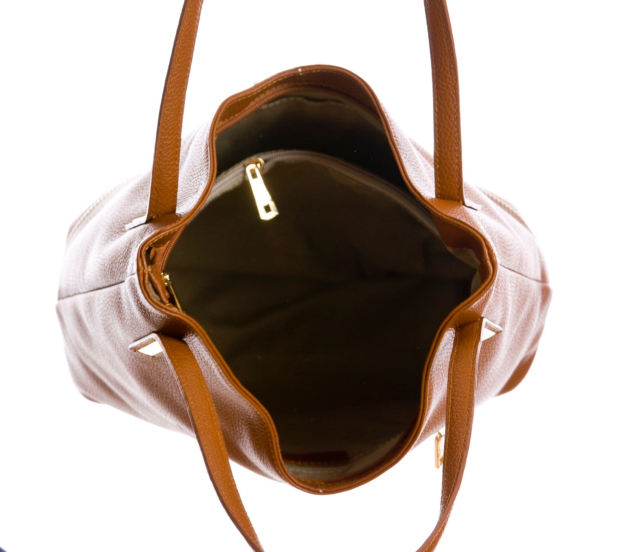 LUISA : borsa donna a spalla, pelle morbida, colore : MARRONE, Made in Italy