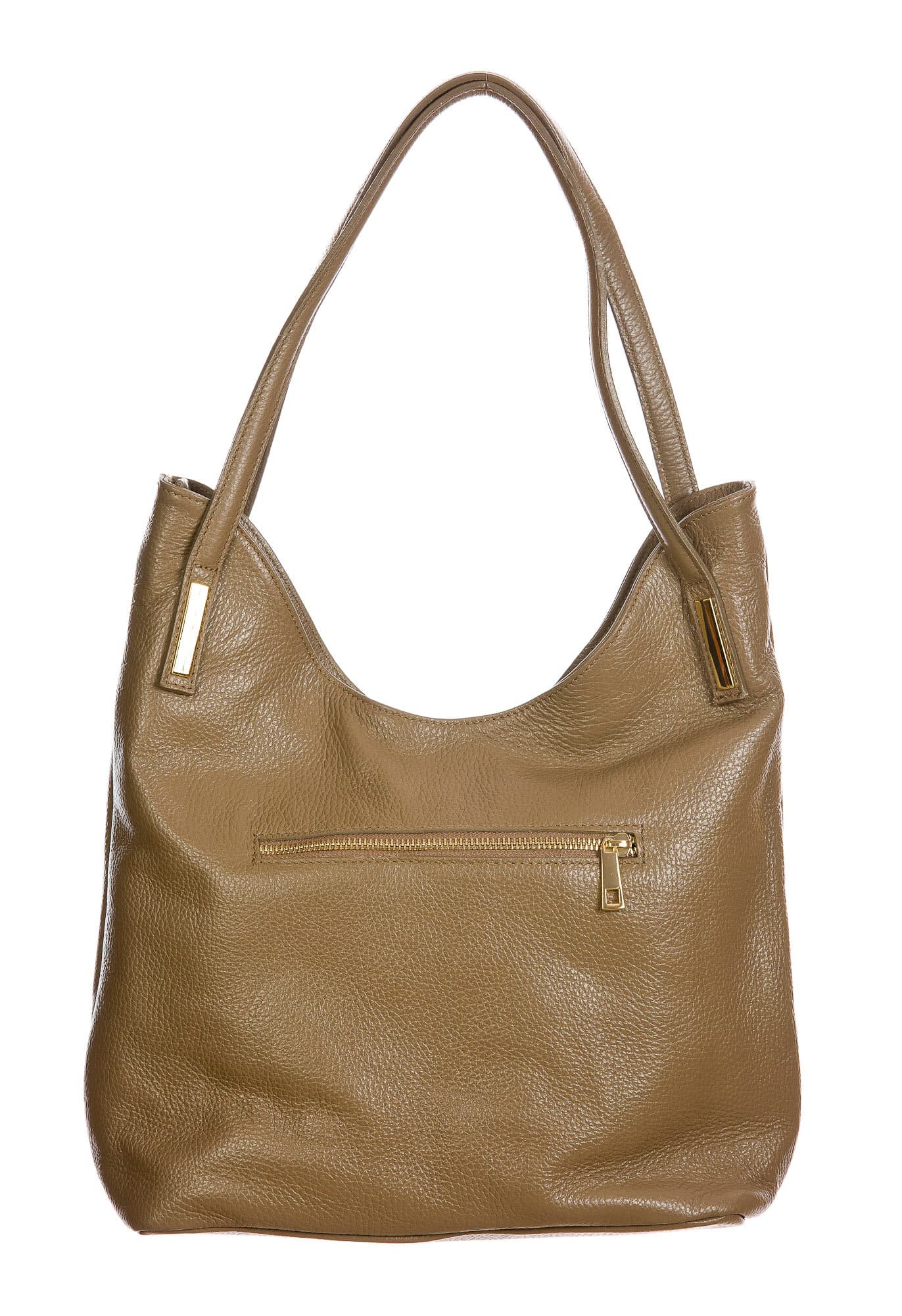 LUISA : borsa donna a spalla, pelle morbida, colore : TAUPE, Made in Italy