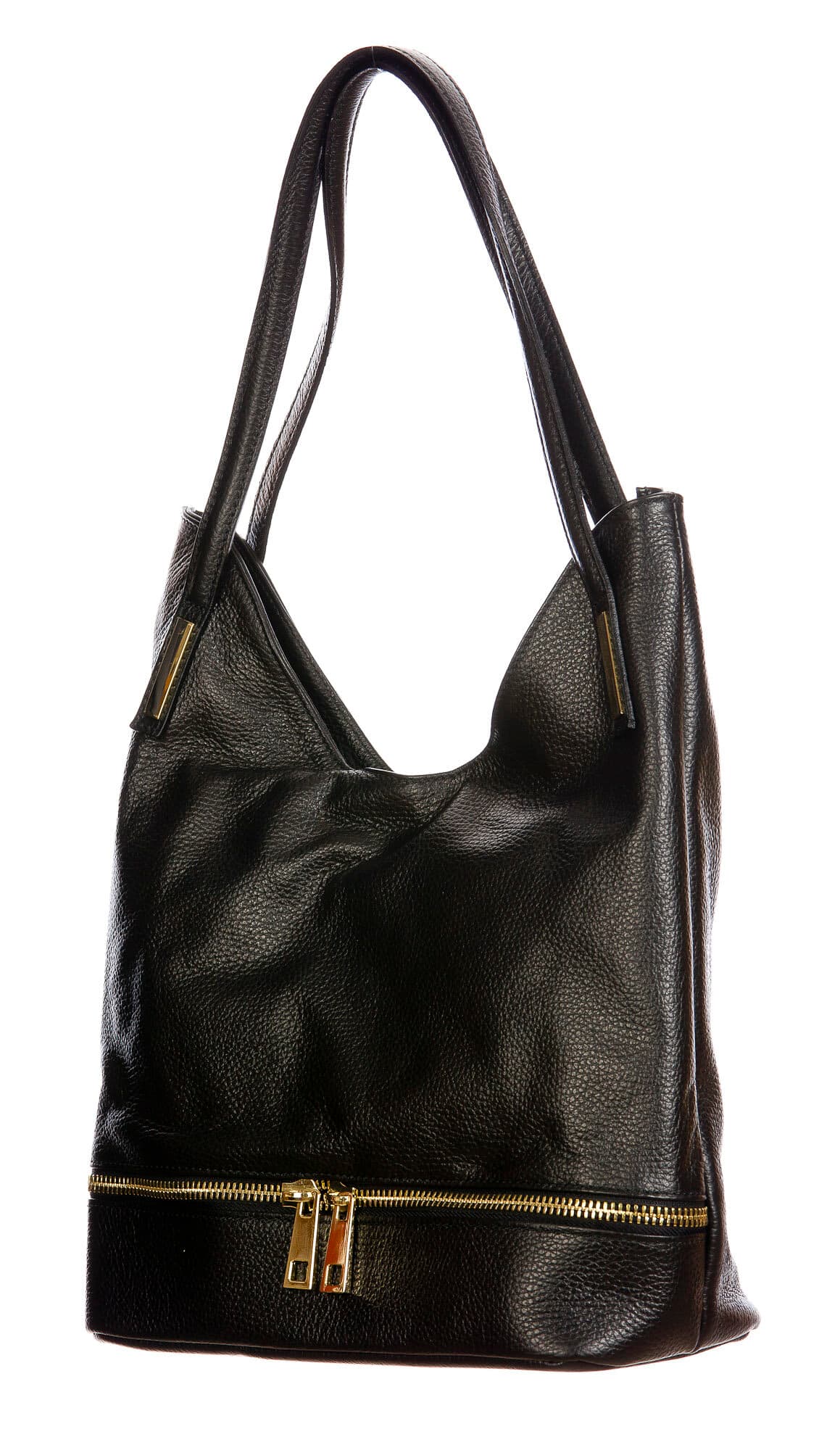 LUISA : borsa donna a spalla, pelle morbida, colore : NERO, Made in Italy