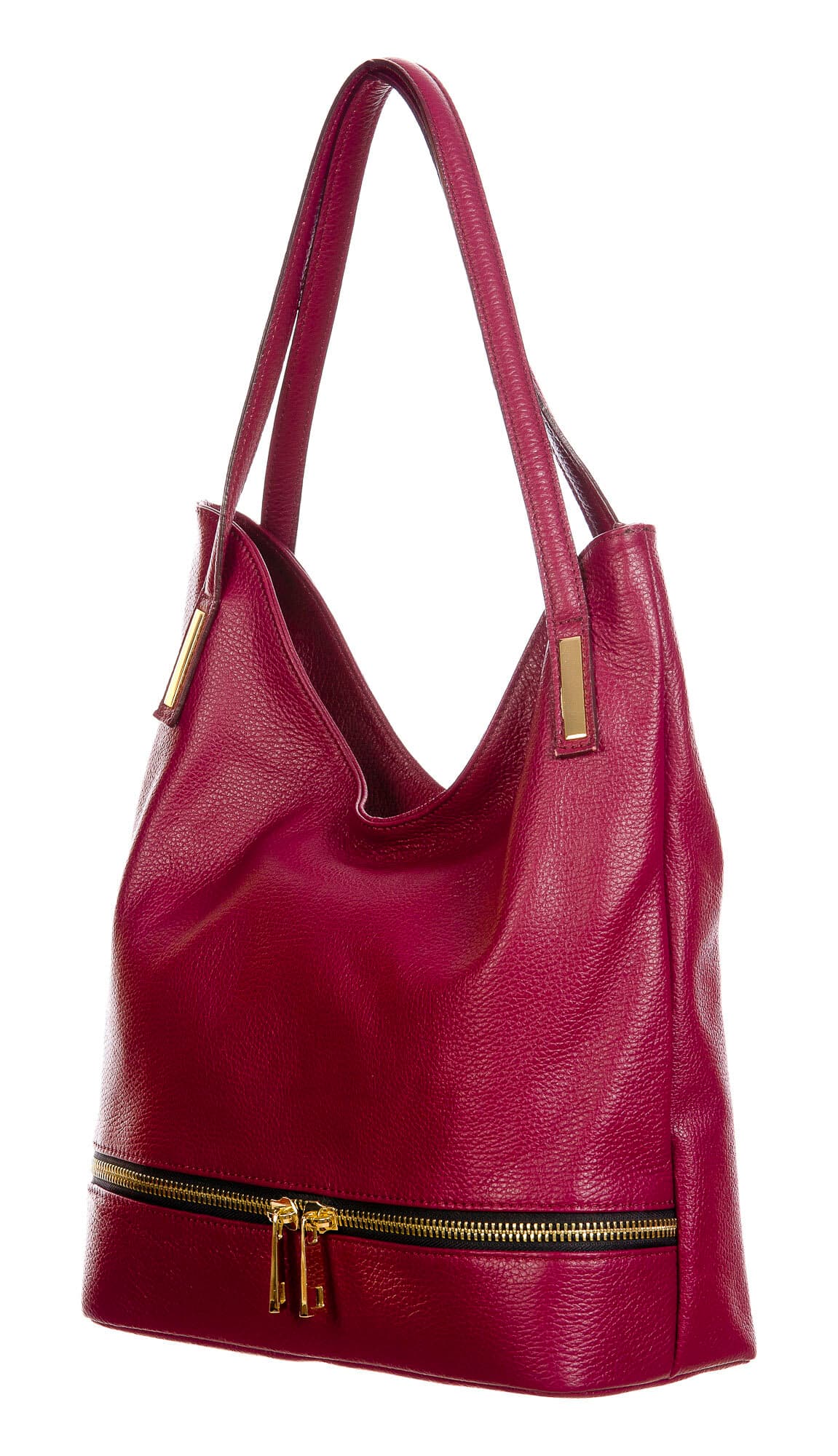 LUISA : borsa donna a spalla, pelle morbida, colore : PRUGNA, Made in Italy